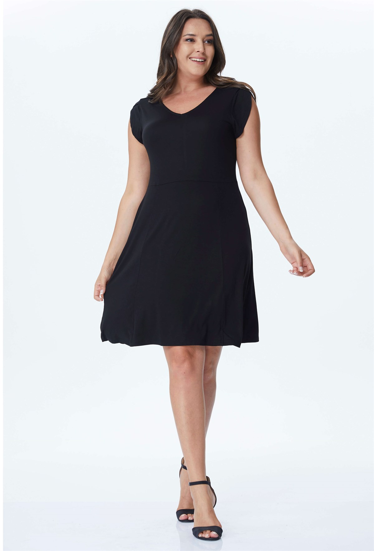 Myline-Penye Elbise-Büyük Beden Günlük Elbiseler-24021