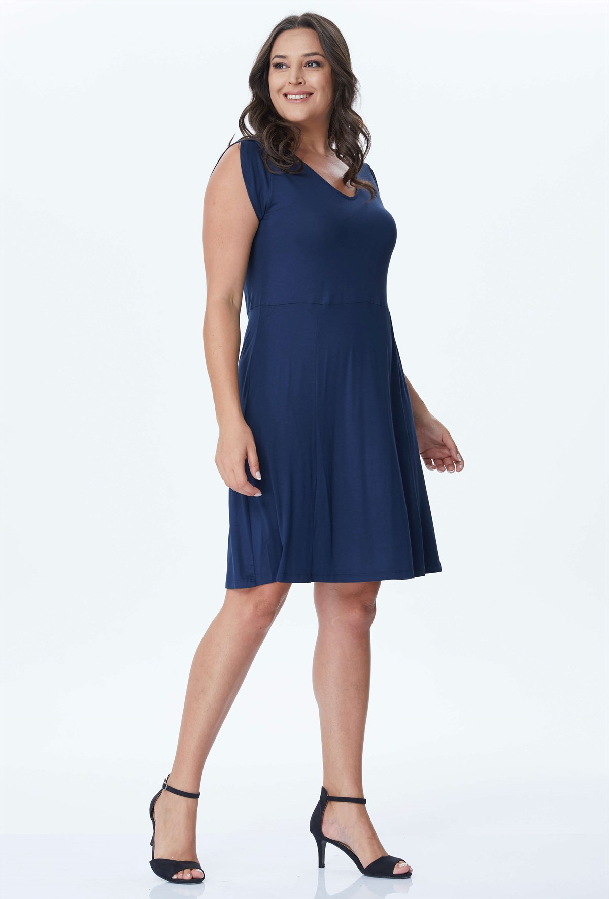 Myline-Penye Elbise-Büyük Beden Günlük Elbiseler-24023