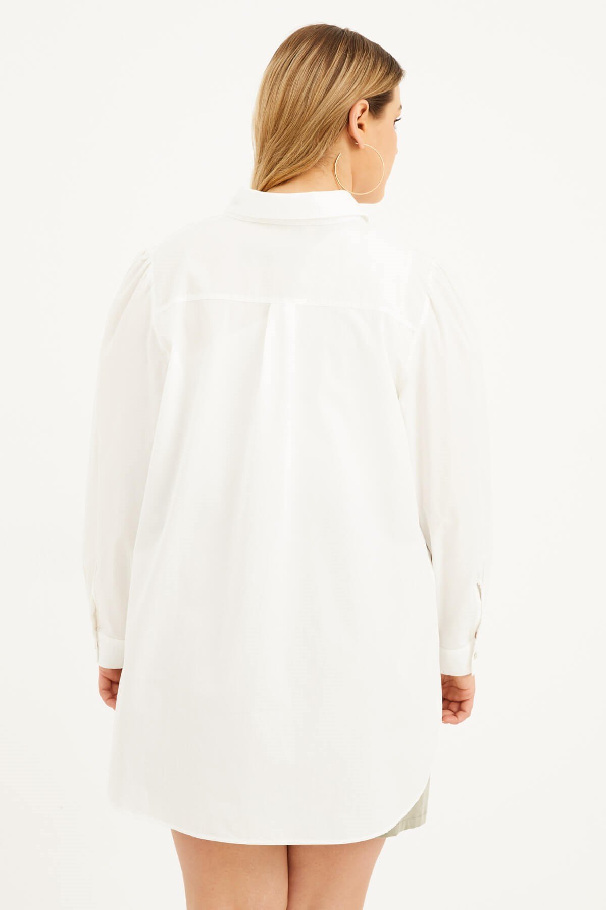 Myline-Poplin Gömlek -Büyük Beden Gömlek-66453