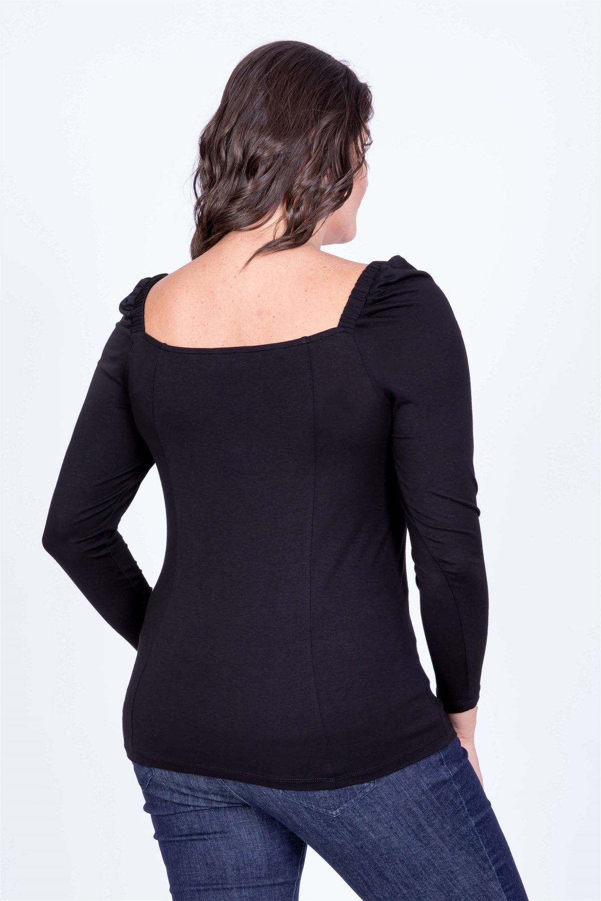 Myline-Prenses Kol Kulplu Bluz-Büyük Beden Bluz-35135