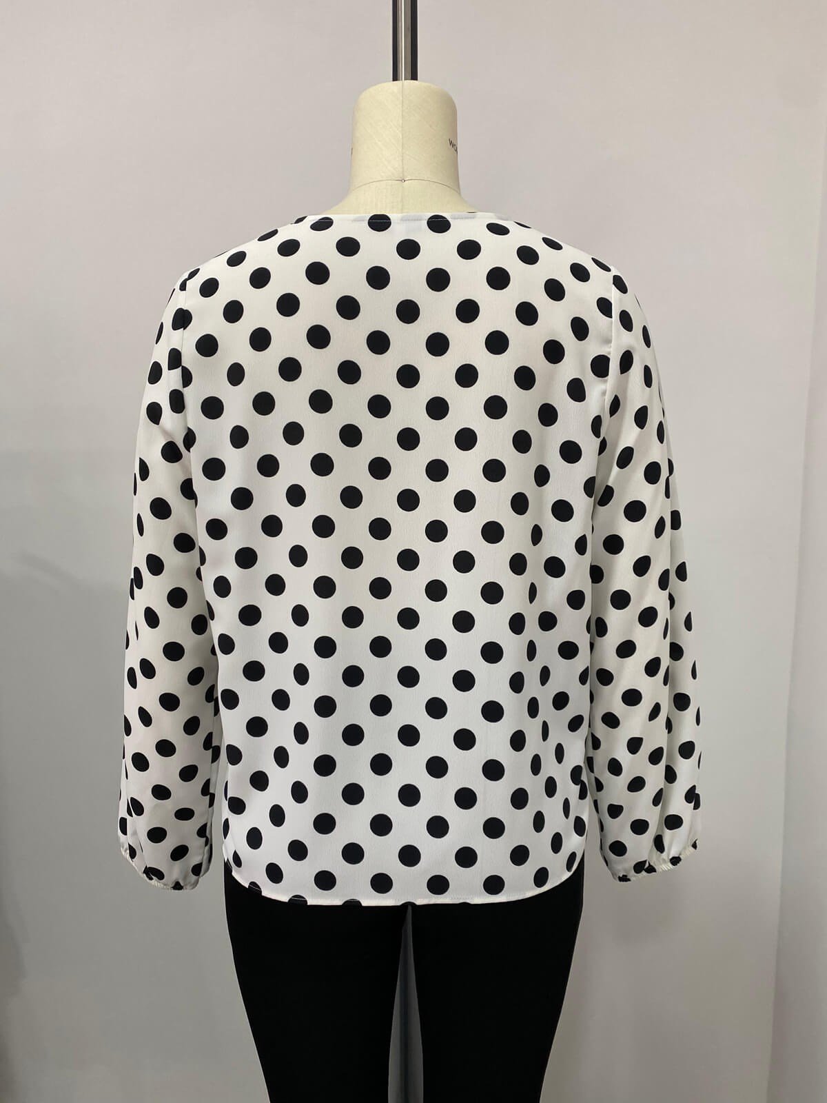 Myline-Puanti Desen Bluz-Büyük Beden Outlet-66559