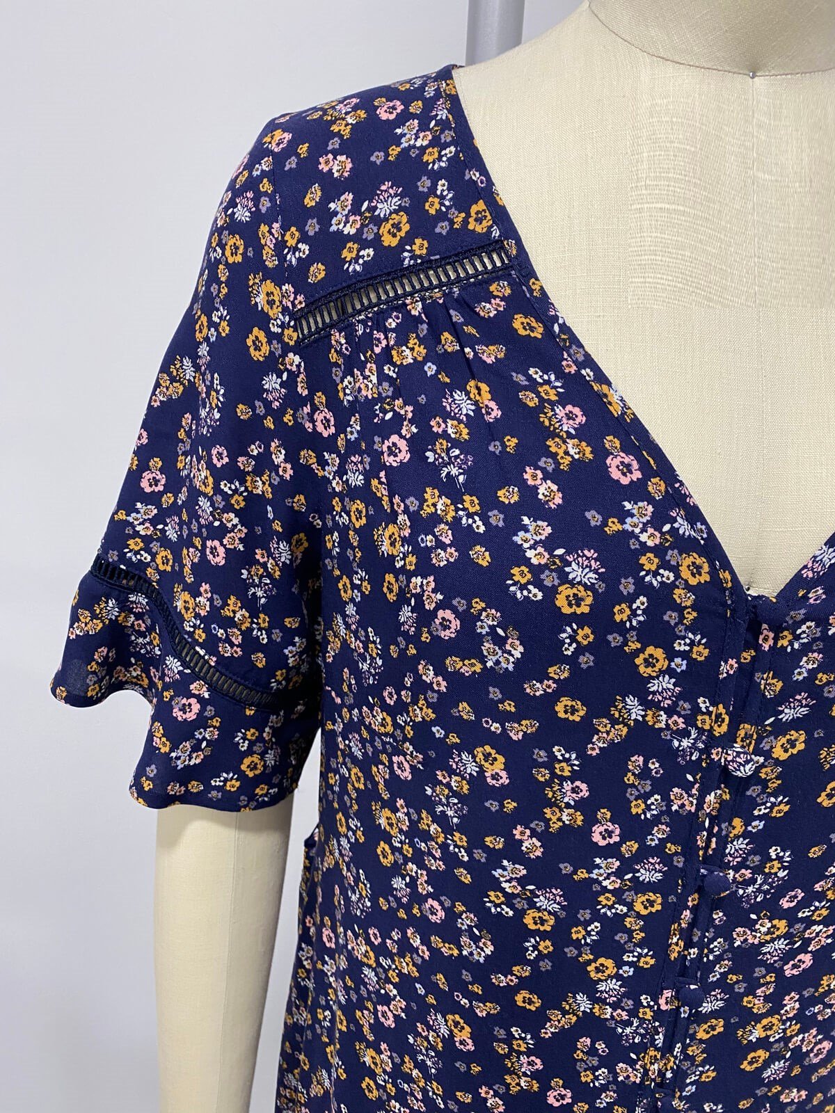 Myline-Şerit Detay Eteği Fırfırlı Elbise-Büyük Beden Outlet-66469