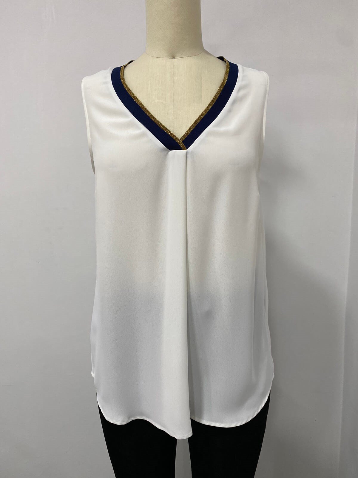 Myline-Şerit Detaylı Kolsuz Bluz-Büyük Beden Outlet-66494