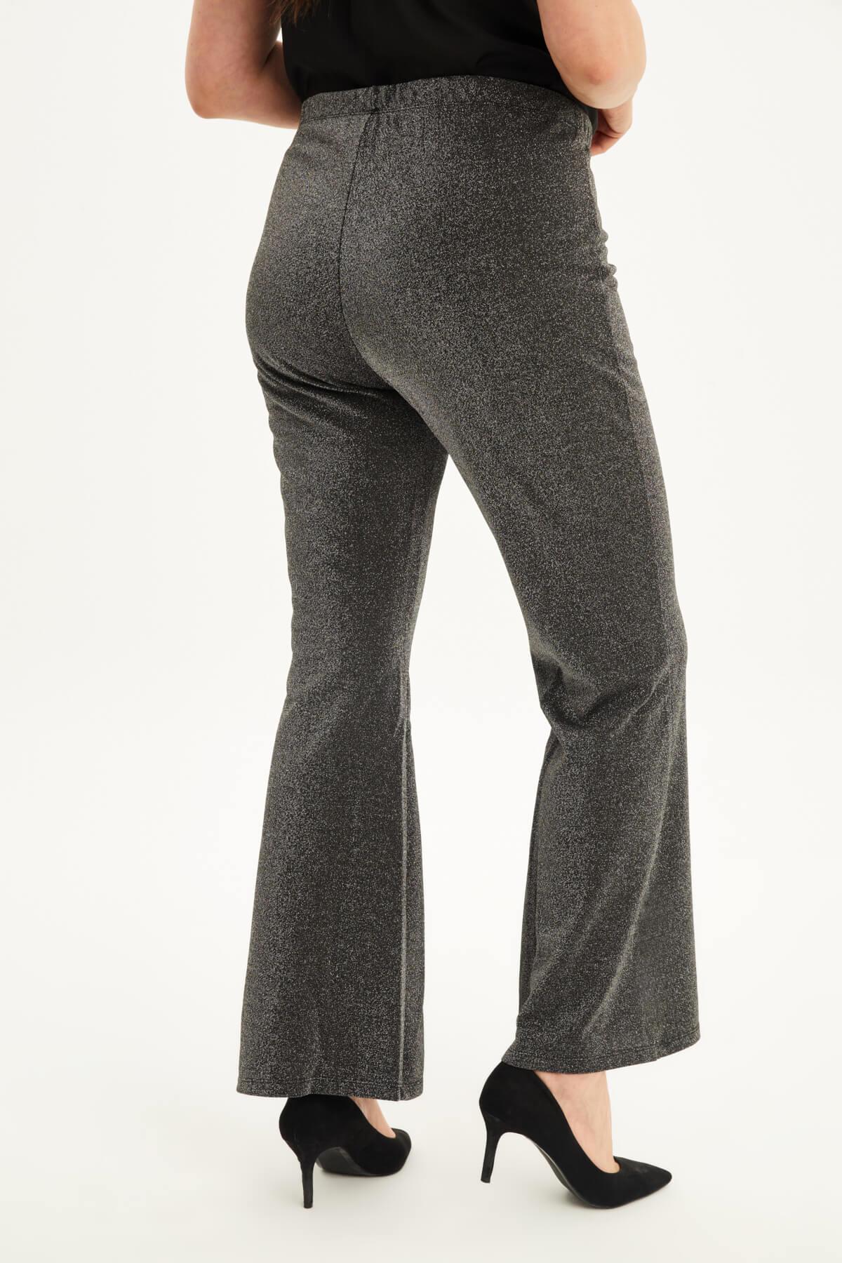 Myline-Simli Beli Lastikli İspanyol Paça Pantolon -Büyük Beden Pantolon-88014