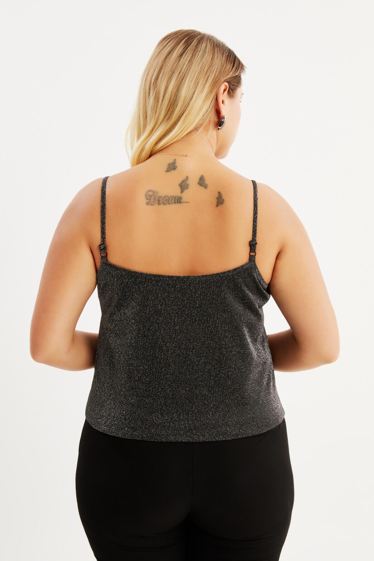 Myline-Simli İp Askılı Top-Büyük Beden Tişört-88015