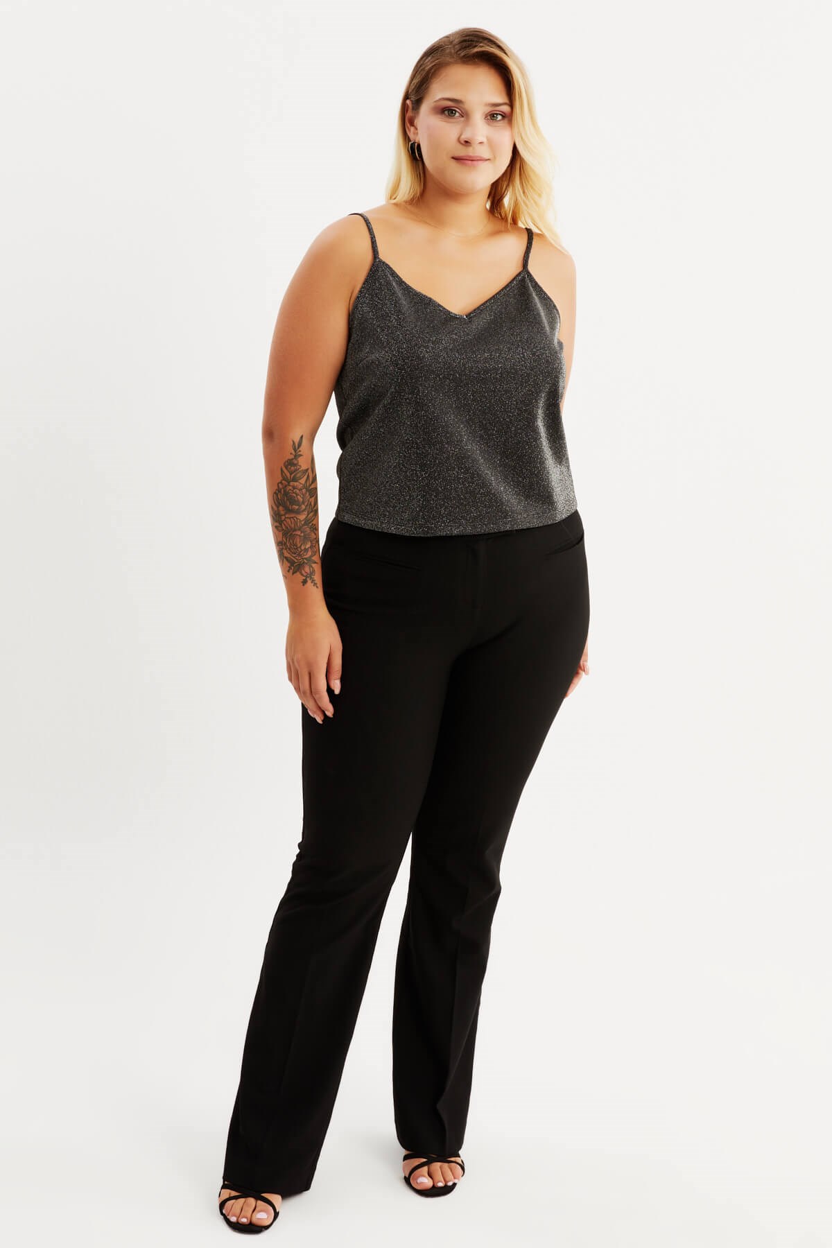 Myline-Simli İp Askılı Top-Büyük Beden Tişört-88015