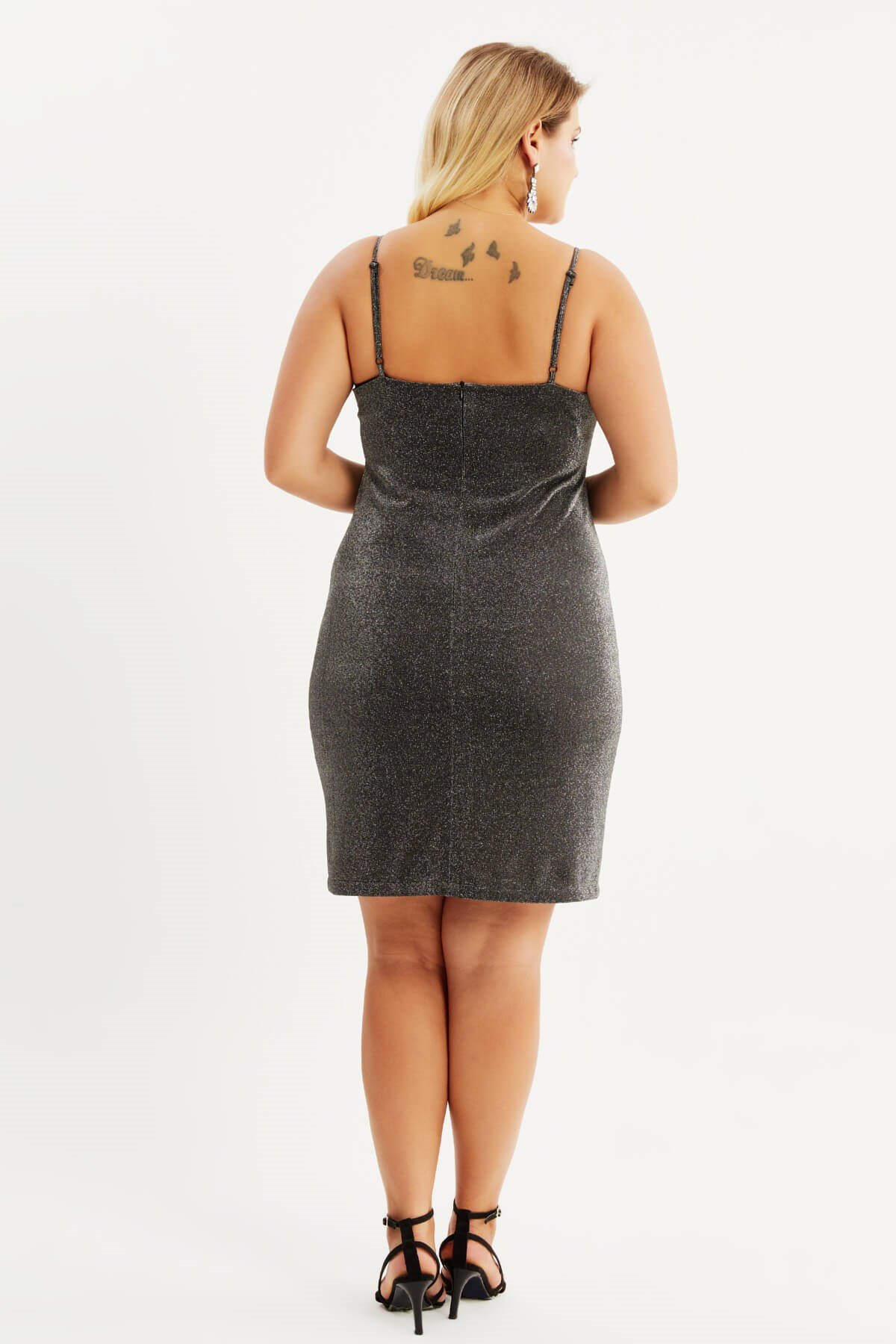 Myline-Simli İp Askılı Yırtmaçlı Elbise-Büyük Beden Abiye Elbise-88017