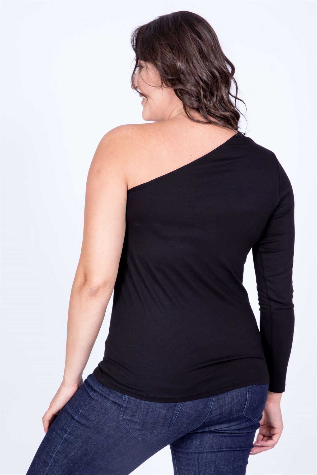 Myline-Tek Kol Bluz-Büyük Beden Bluz-35141