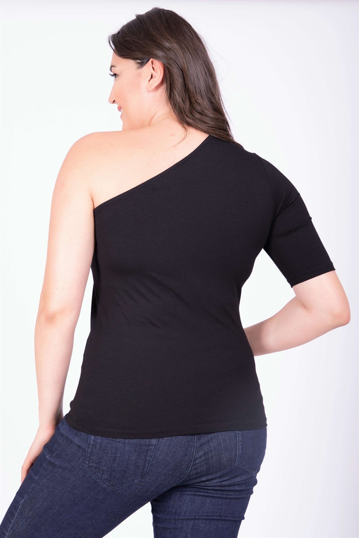 Myline-Tek Kollu Bluz-Büyük Beden Bluz-34810