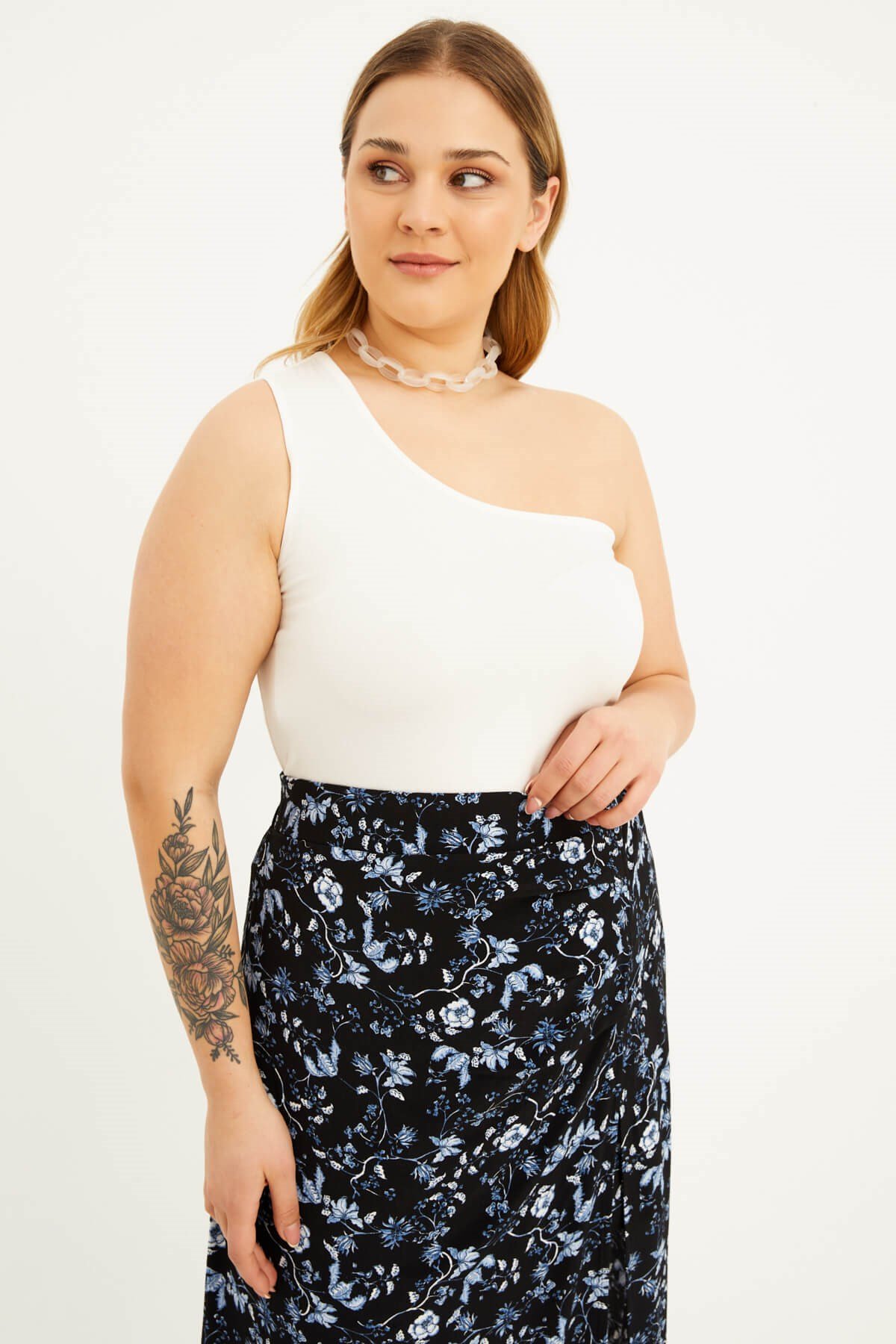 Tek Omuz Crop Top