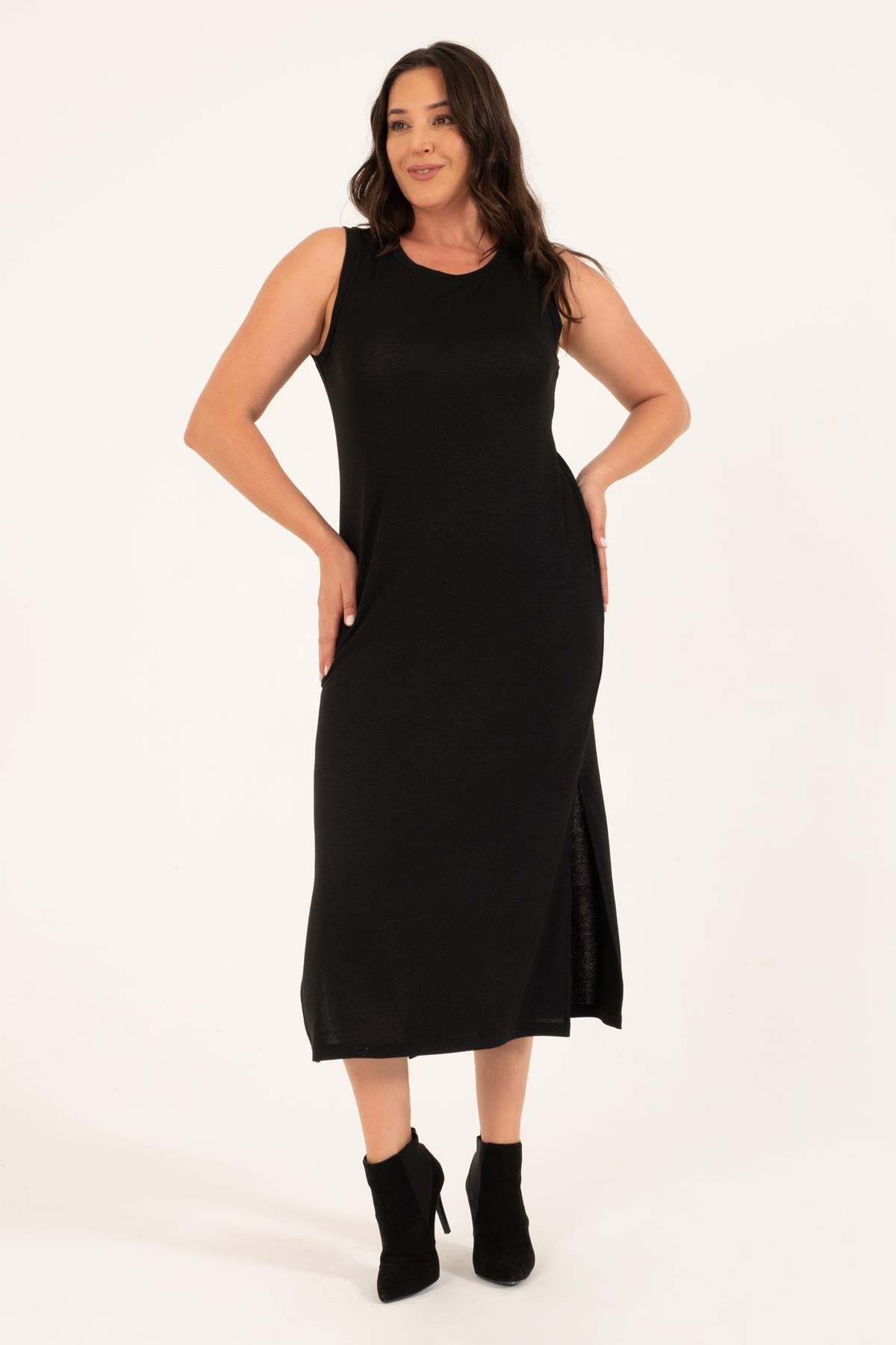 Myline-Triko Elbise-Büyük Beden Günlük Elbiseler-128830