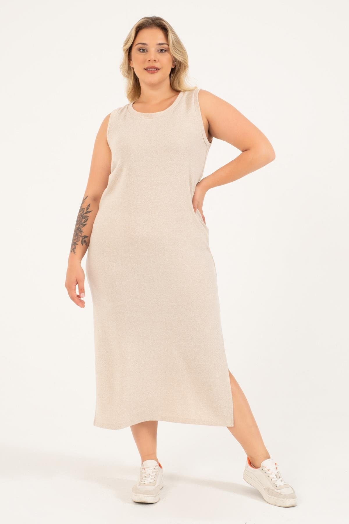 Myline-Triko Elbise-Büyük Beden Günlük Elbiseler-128835