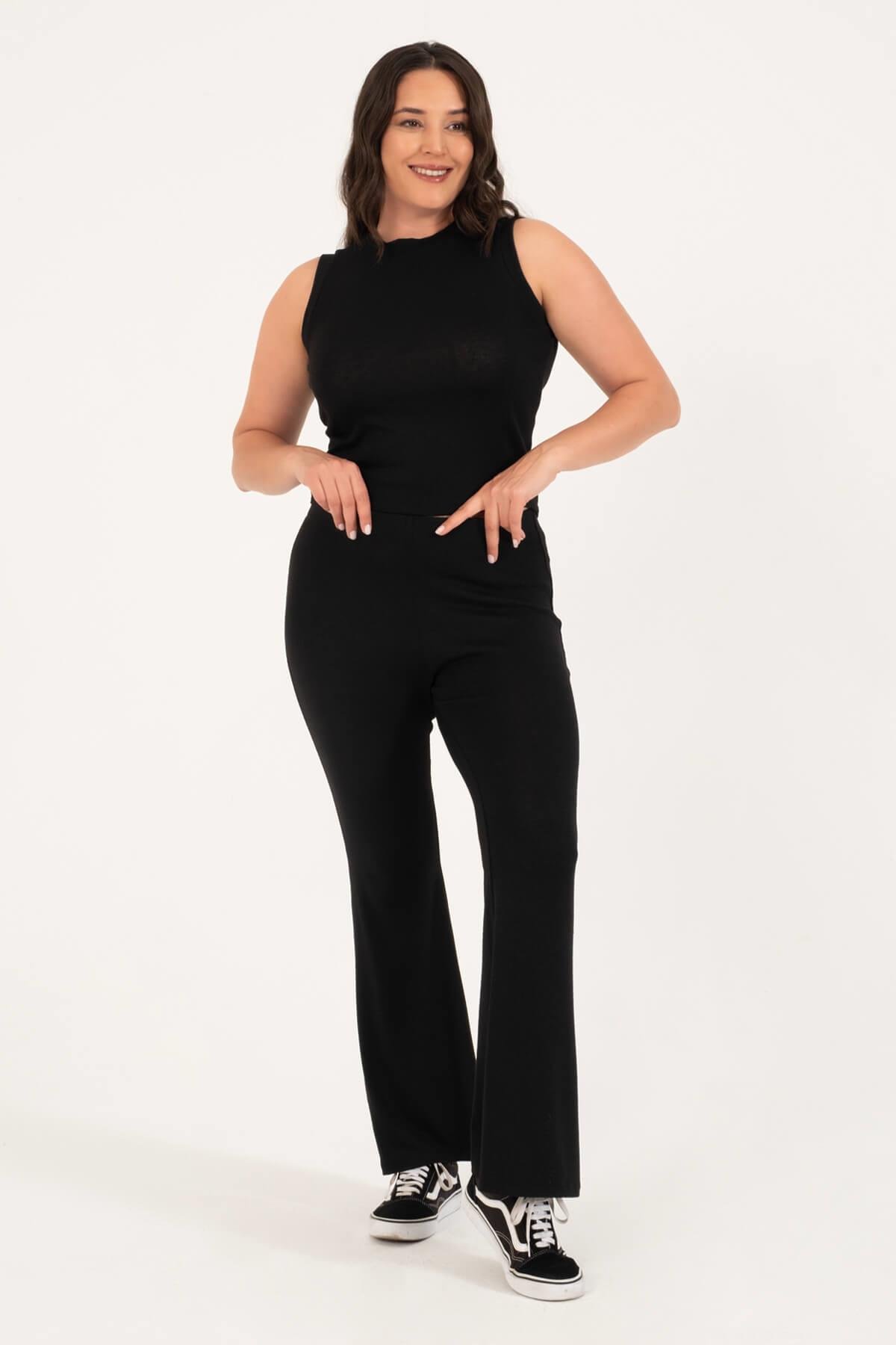 Myline-Triko Pantolon-Büyük Beden Pantolon-128828