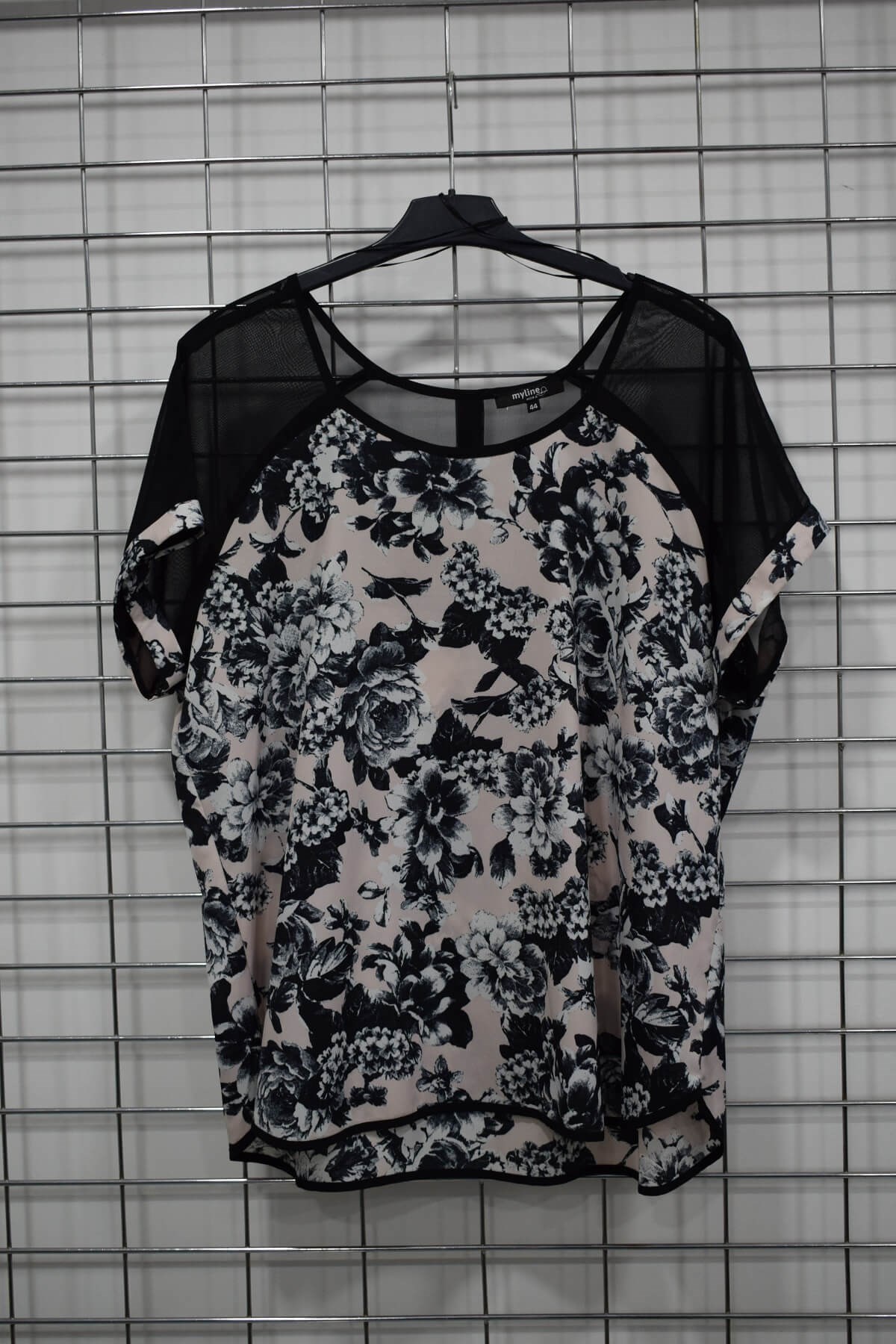 Myline-Tül Detaylı Bluz-Büyük Beden Outlet-56213