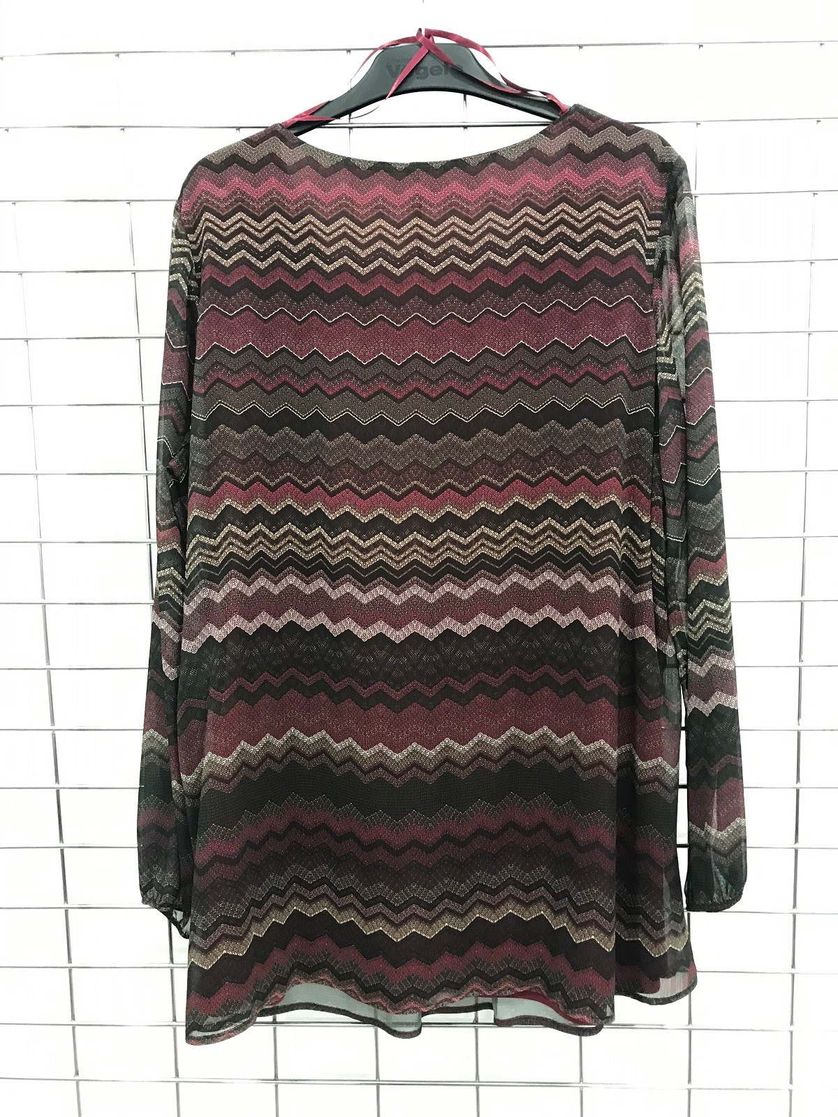 Myline-Uzun kollu Astarlı Şifon Bluz-Büyük Beden Outlet-45637