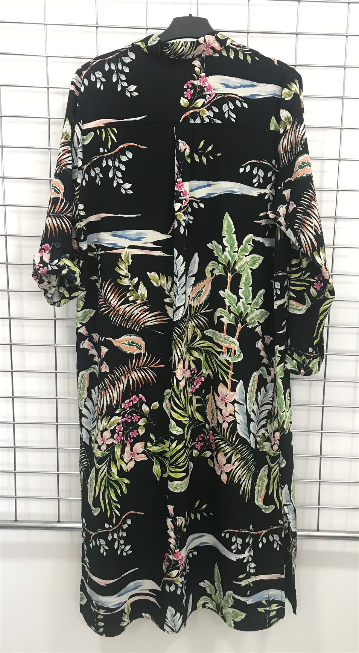 Myline-Uzun Kollu Gömlek Elbise -Büyük Beden Outlet-45579