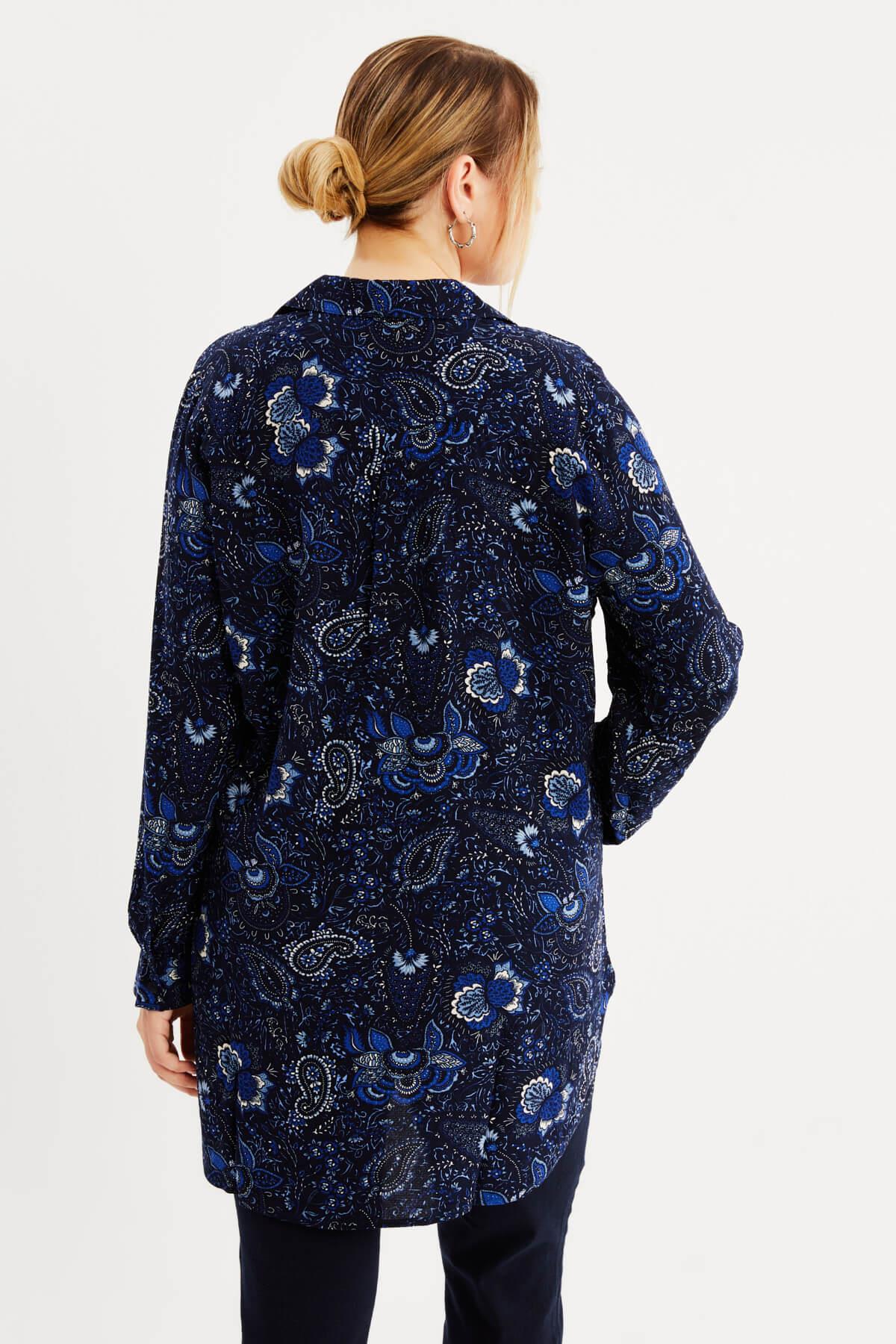 Myline-Uzun Kollu Gömlek Tunik-Büyük Beden Tunik-77260