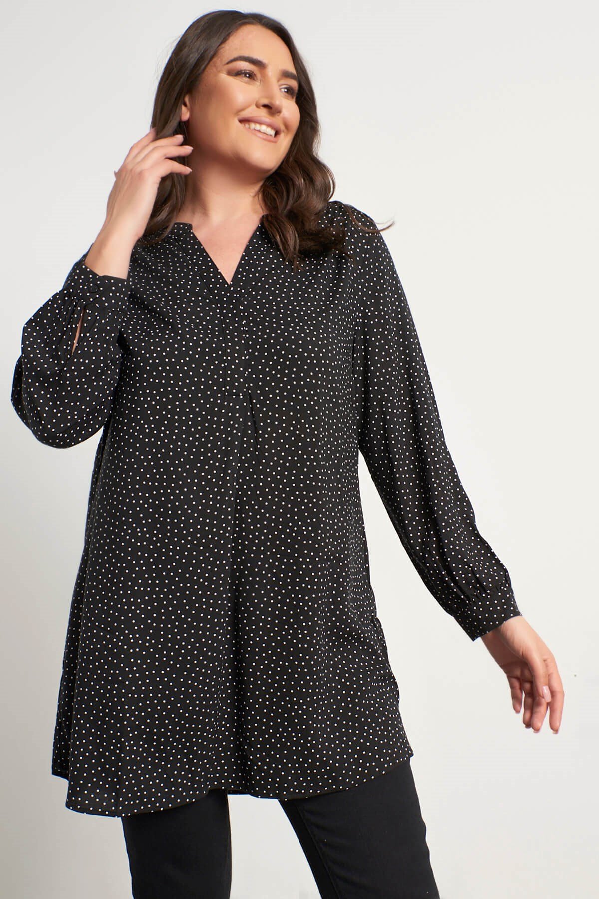 Myline-Uzun Kollu Tunik-Büyük Beden Tunik-45801