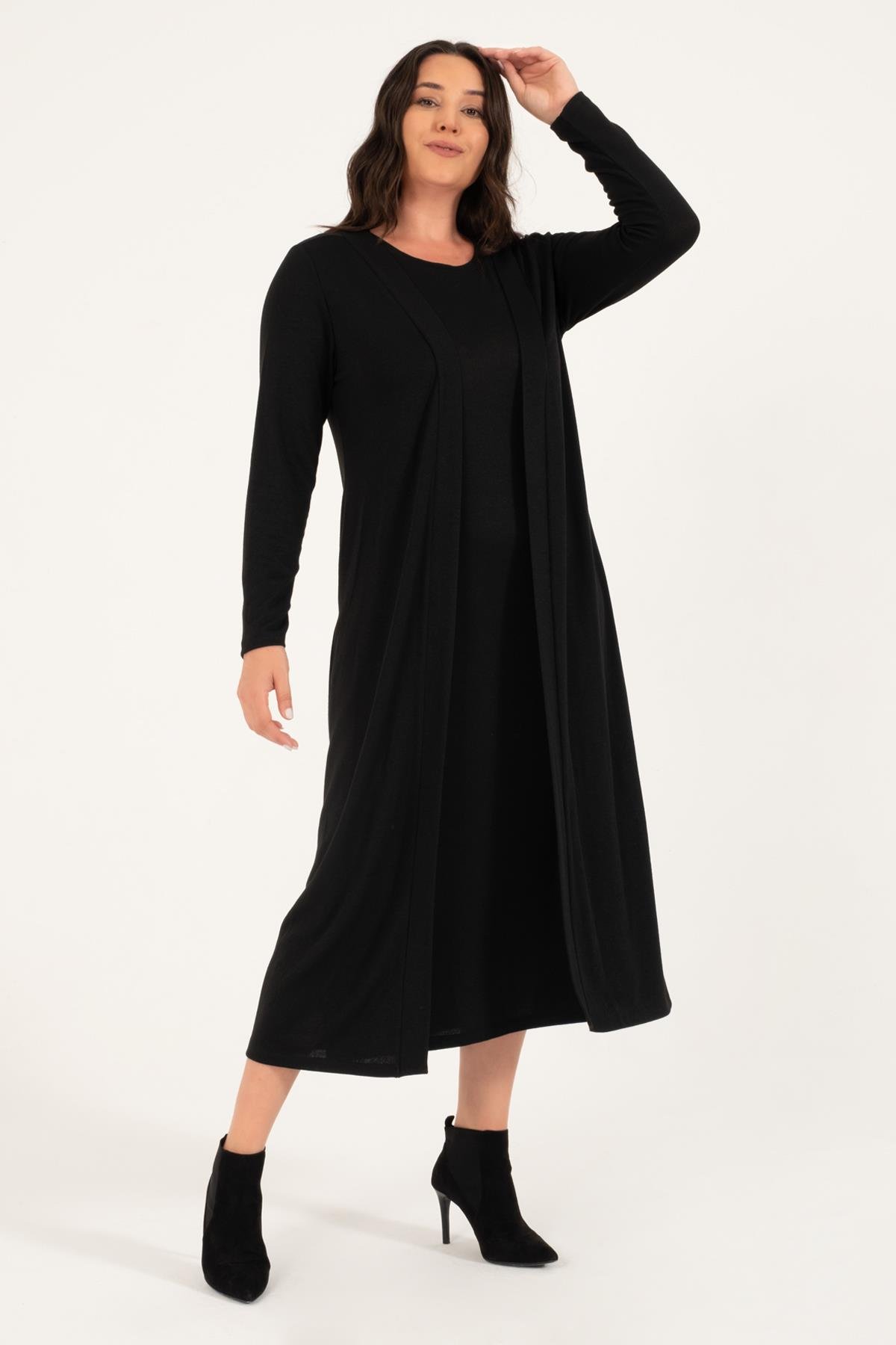 Myline-Uzun Triko Hırka-Büyük Beden Hırka-128838