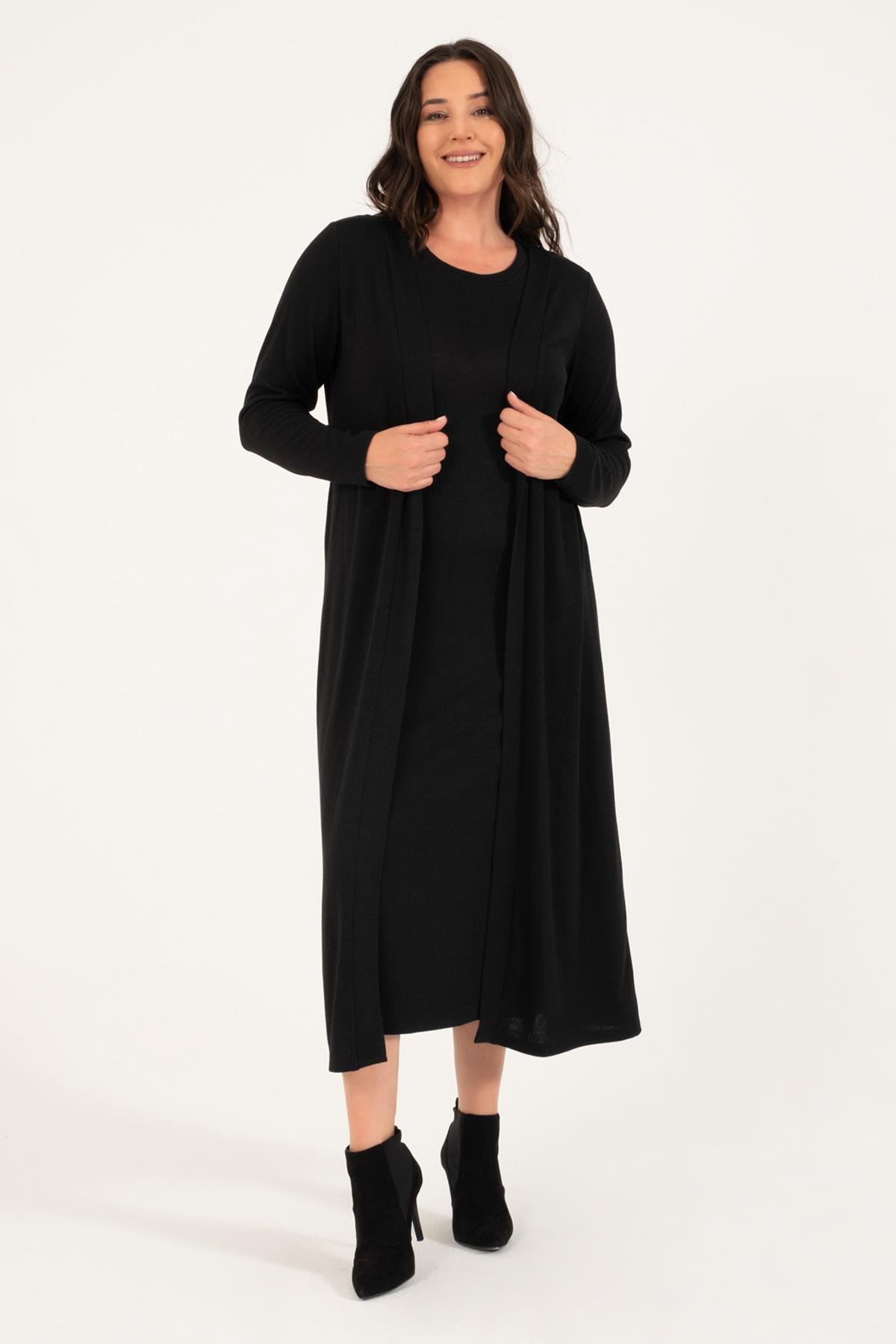 Myline-Uzun Triko Hırka-Büyük Beden Hırka-128838