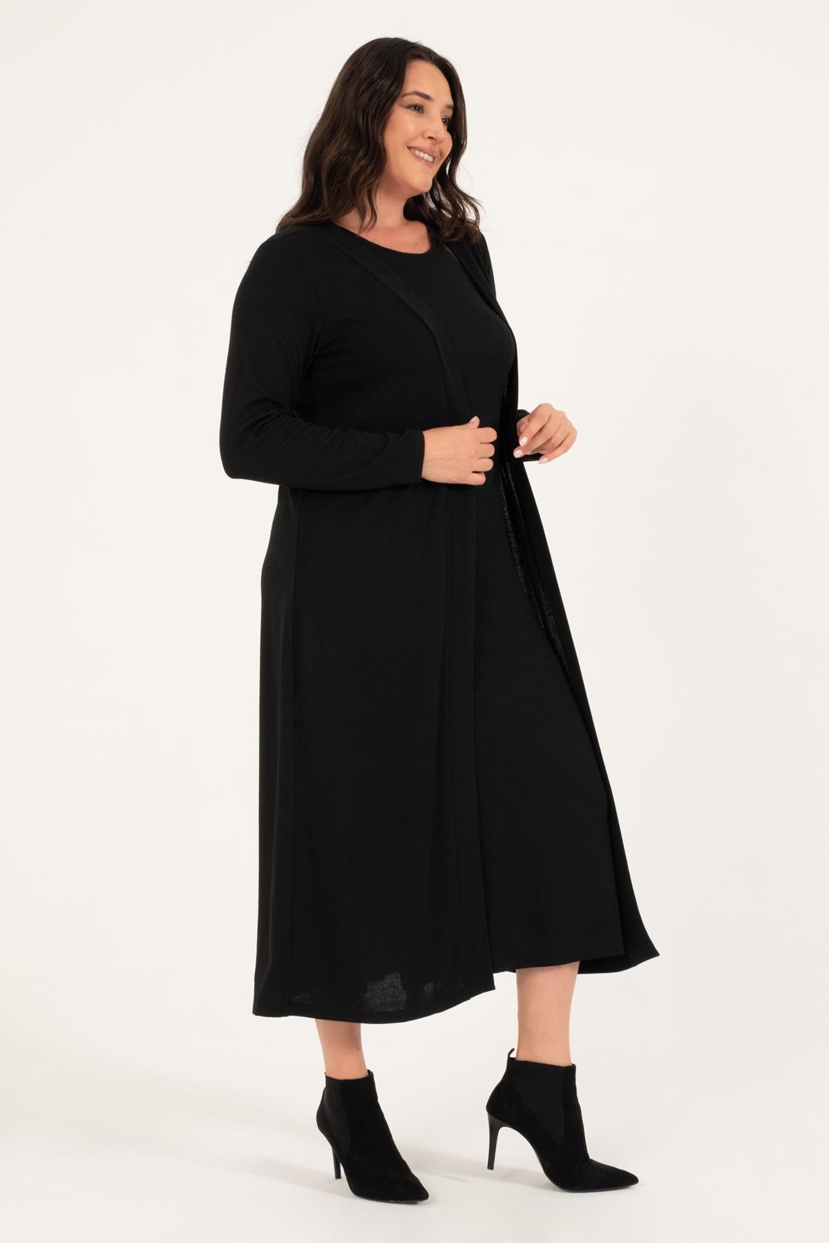 Myline-Uzun Triko Hırka-Büyük Beden Hırka-128838