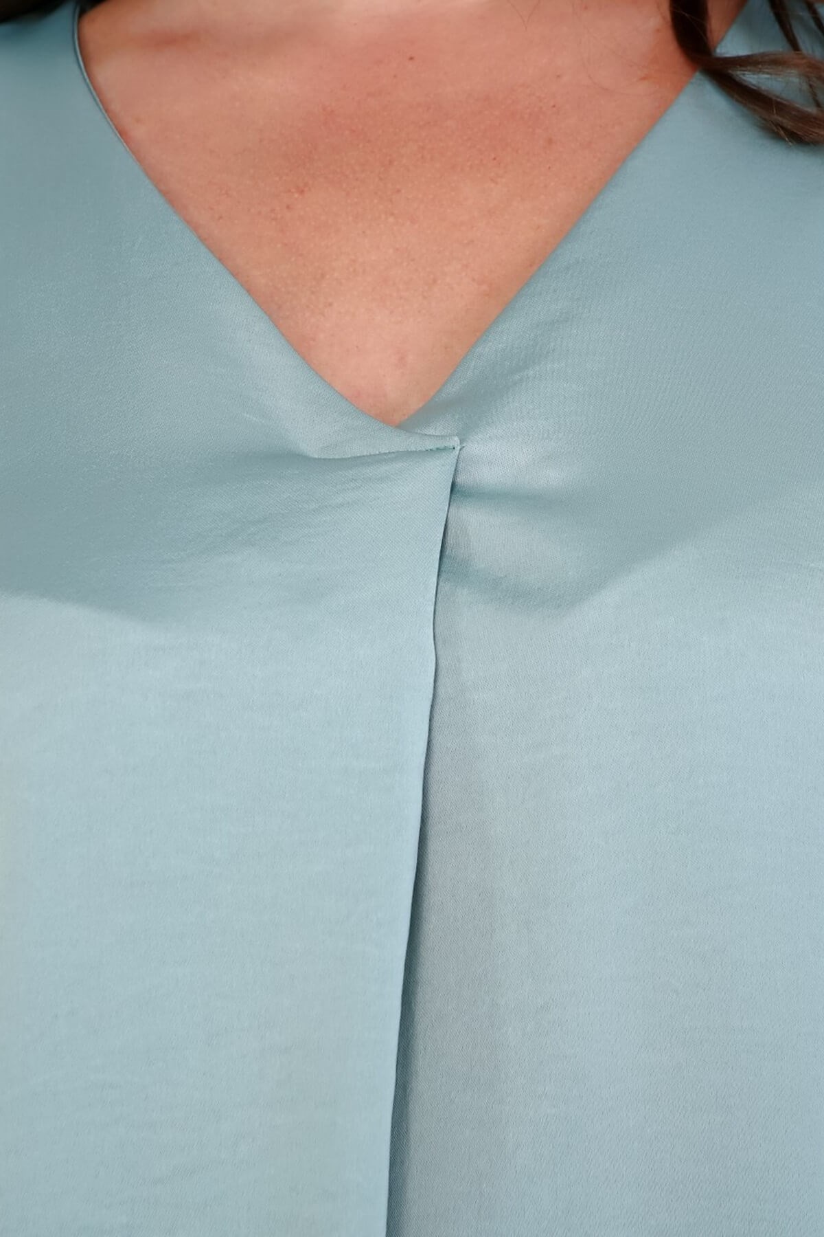 Myline-V Yaka Bluz -Büyük Beden Bluz-67027