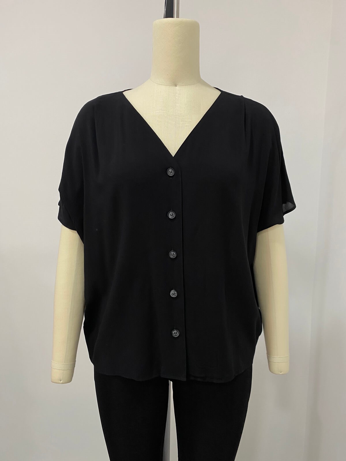 Myline-V Yaka Bluz-Büyük Beden Outlet-66542