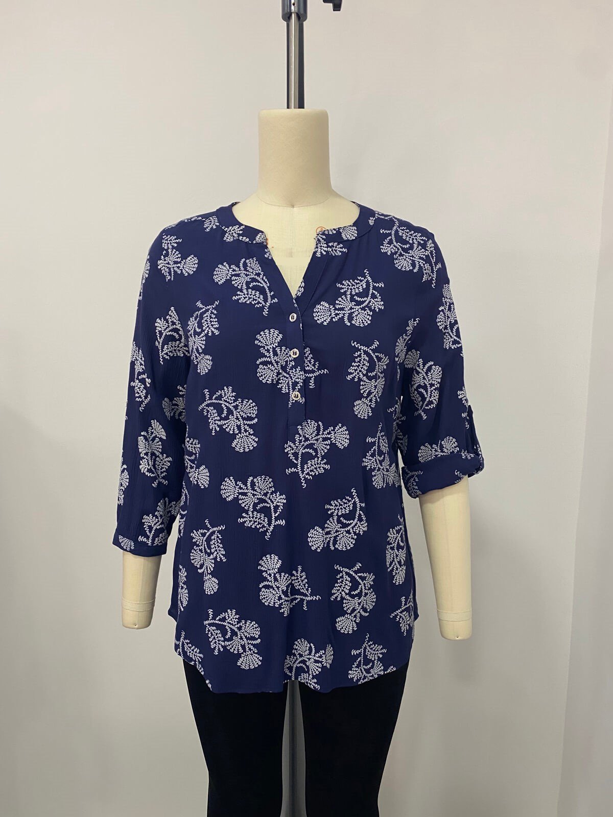 Myline-V Yaka Bluz-Büyük Beden Outlet-66563