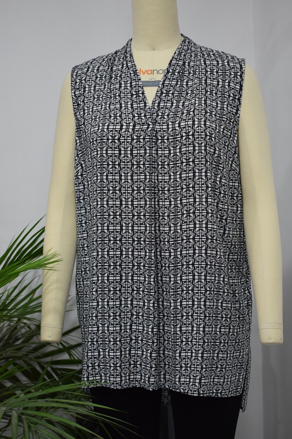 Myline-V Yaka Kolsuz Tunik-Büyük Beden Outlet-56182