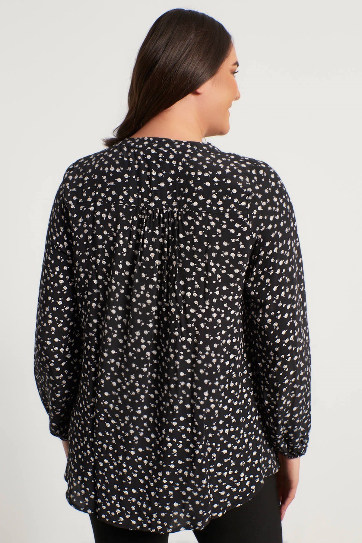 Myline-V Yaka Önü Büzgülü Bluz-Büyük Beden Bluz-56075