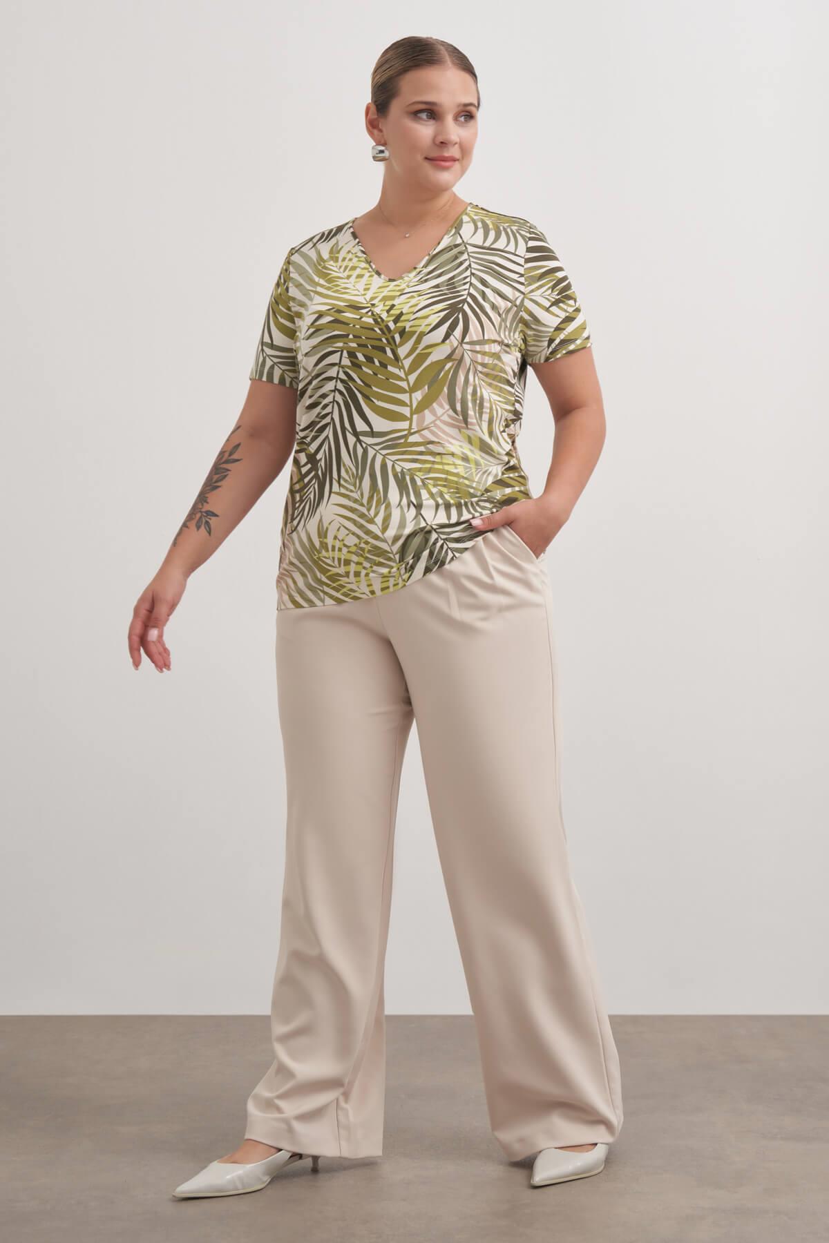 Myline-V Yaka Tişört-Büyük Beden Tişört-149461