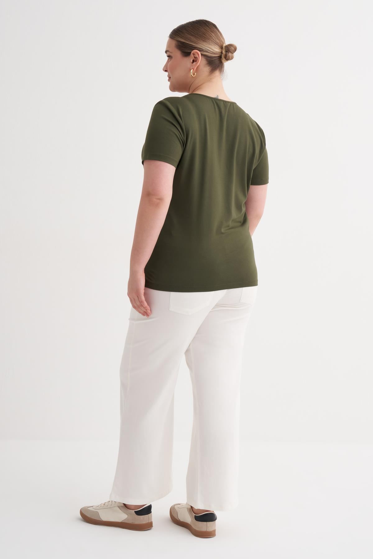 Myline-V Yaka Tişört-Büyük Beden Tişört-149854