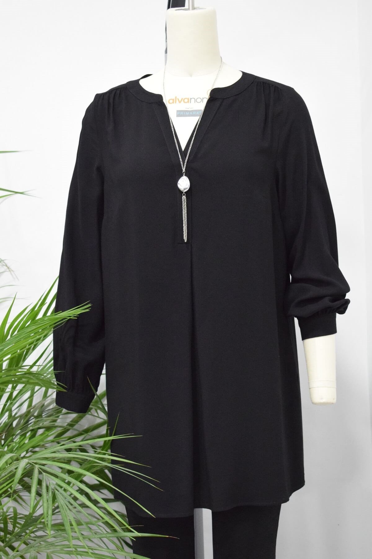 Myline-V Yaka Tunik-Büyük Beden Outlet-56180