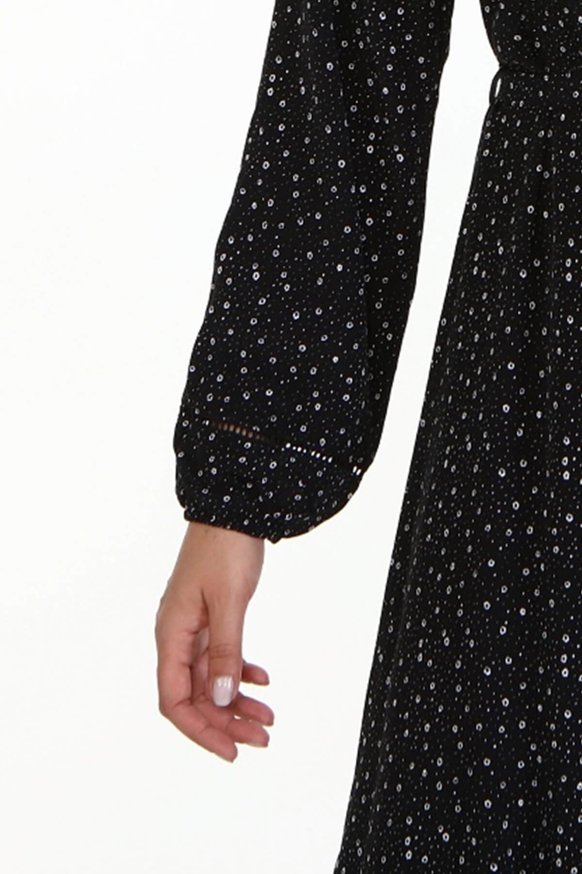 Myline-V Yaka Uzun Elbise-Büyük Beden Günlük Elbiseler-66847