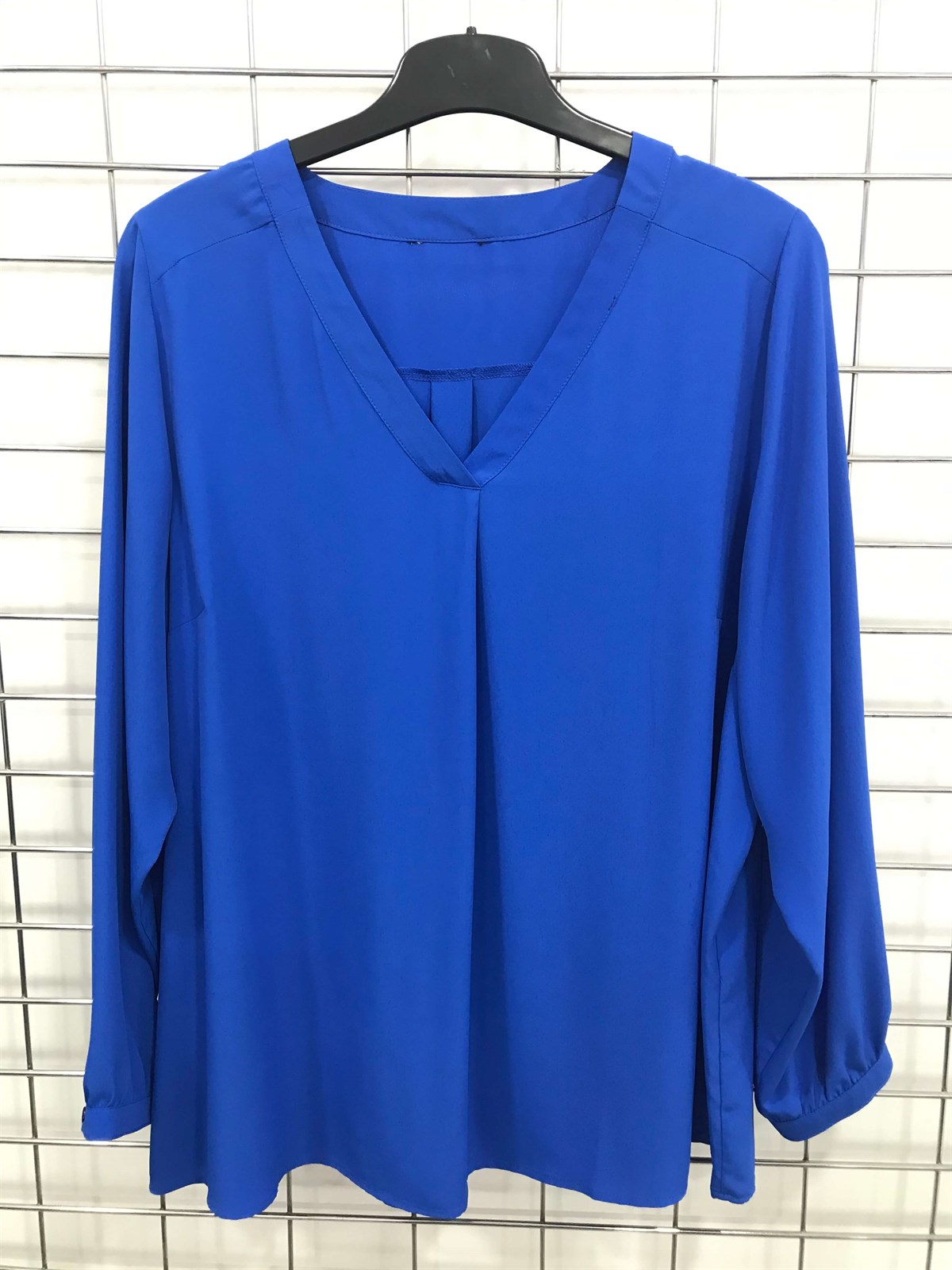 Myline-V Yaka Uzun Kollu Bluz-Büyük Beden Outlet-45621