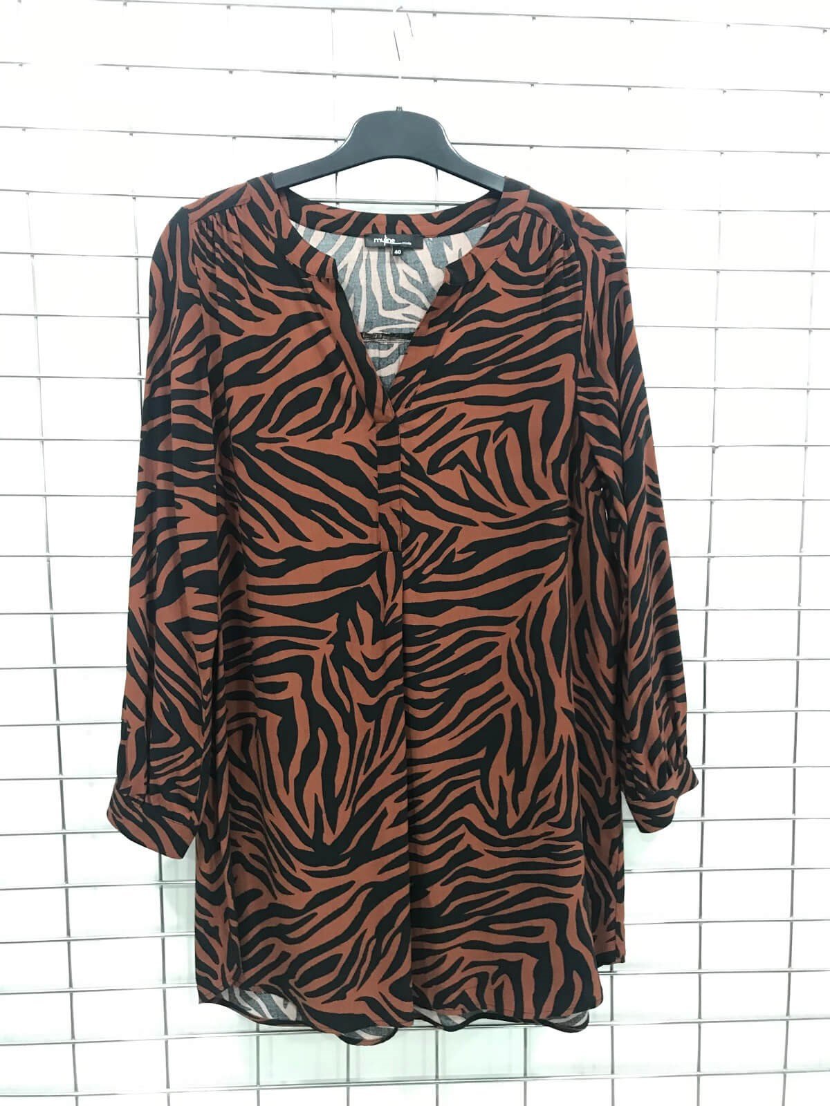 Myline-V Yaka Uzun Kollu Tunik-Büyük Beden Outlet-45908