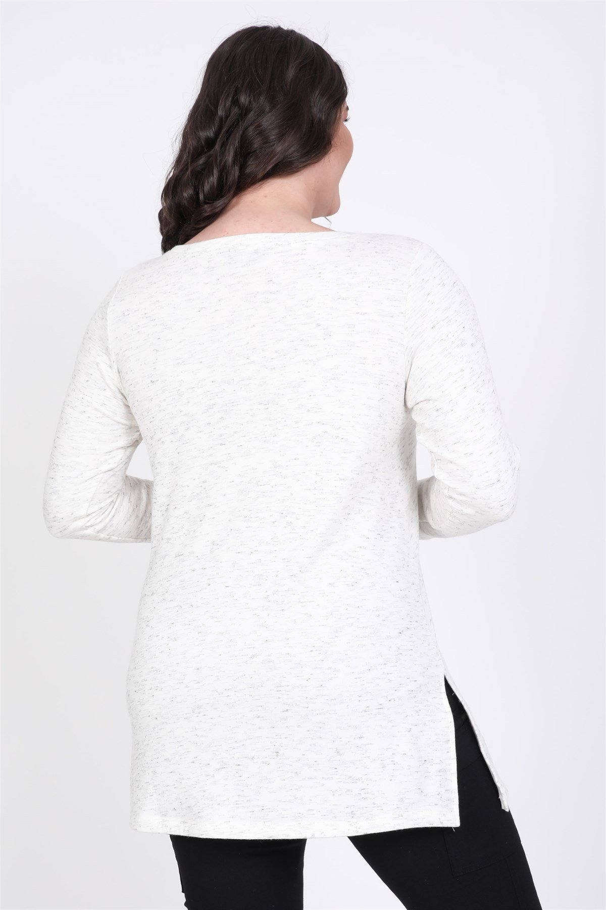 Myline-V Yaka Yumoş Tunik-Büyük Beden Tunik-35228