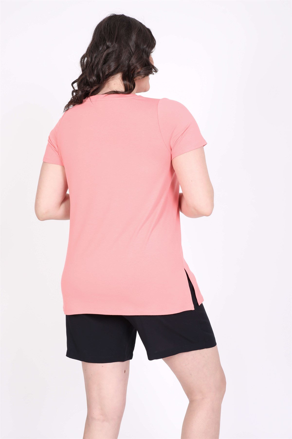 Myline-V Yakalı Tişört-Büyük Beden Tişört-45549