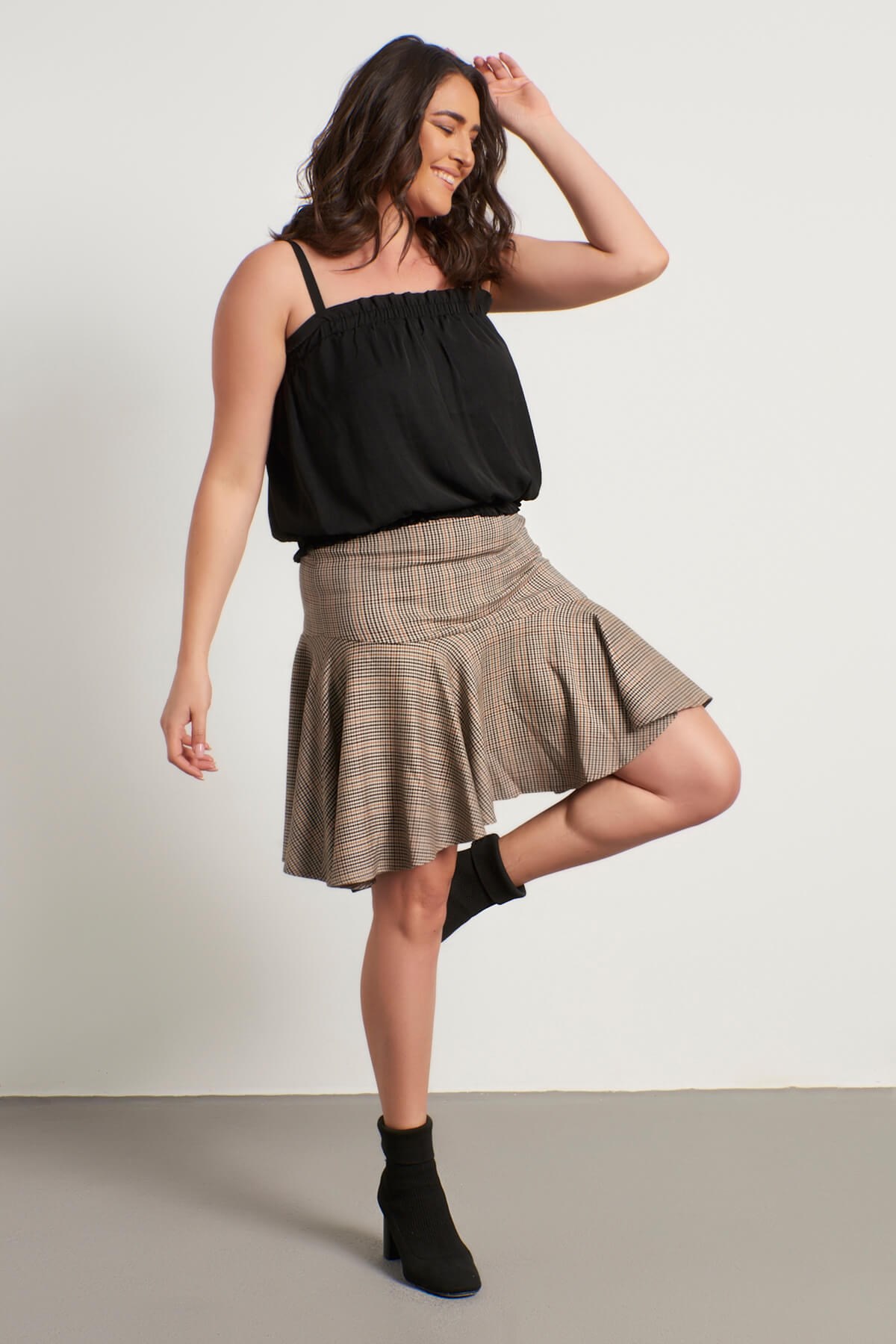 Myline-Volanlı Etek-Büyük Beden Etek-56297