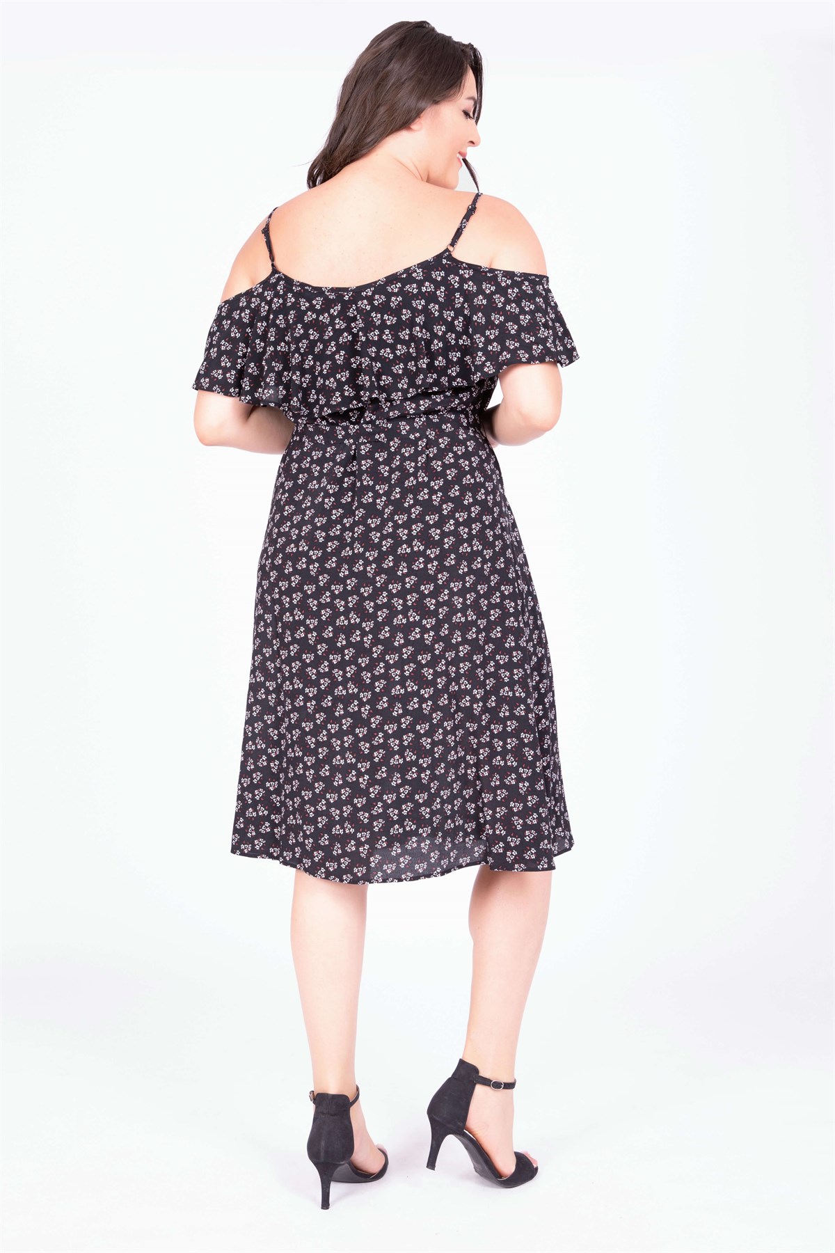 Myline-Volanlı Kemerli Elbise-Elbise-34776