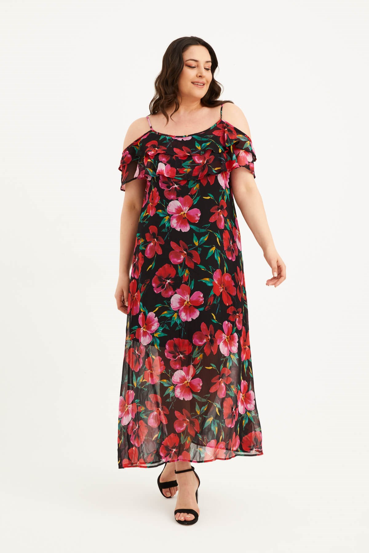 Volanlı Maxi Elbise