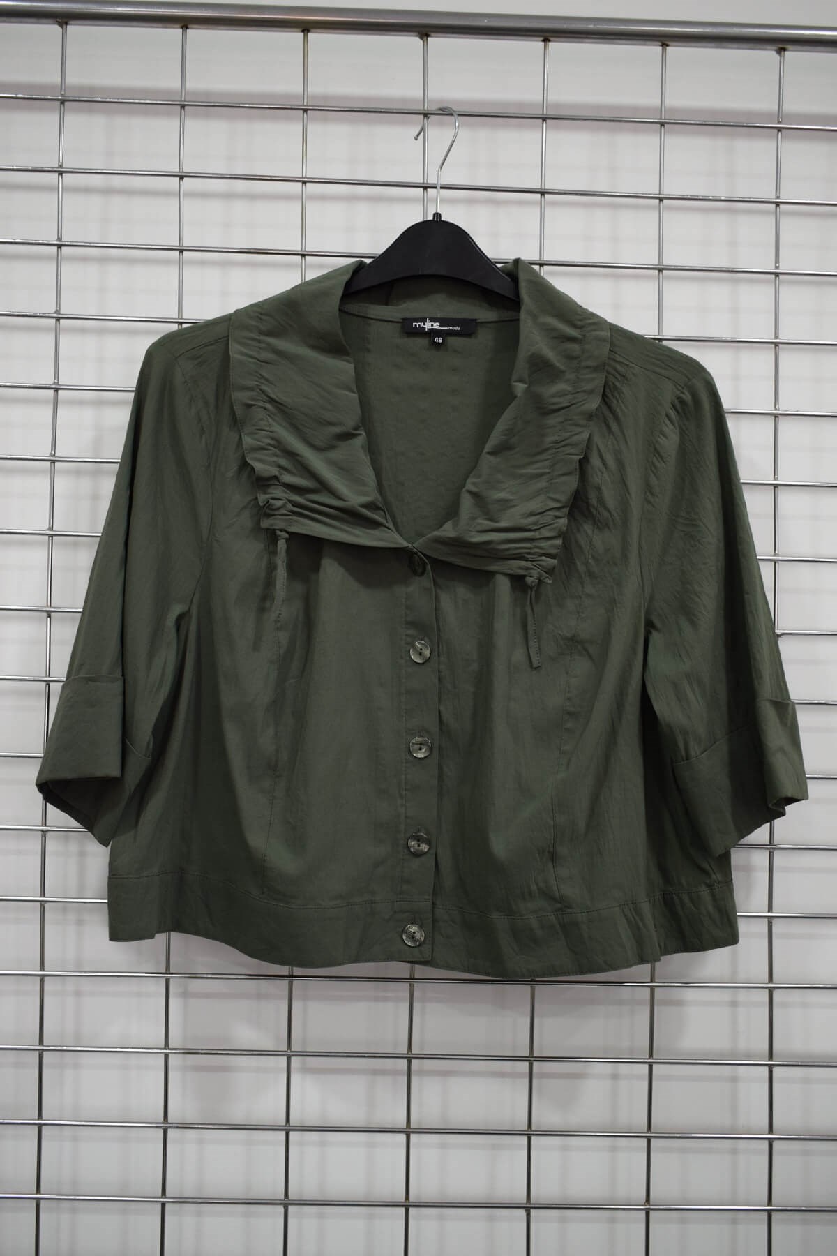 Myline-Yaka Detaylı Kısa Bluz Ceket-Büyük Beden Outlet-56181