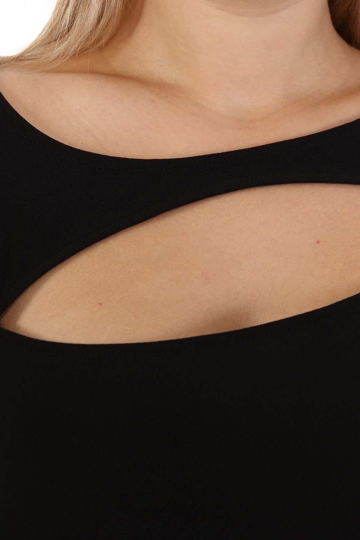 Myline-Yaka Detaylı Tişört-Büyük Beden Tişört-77129