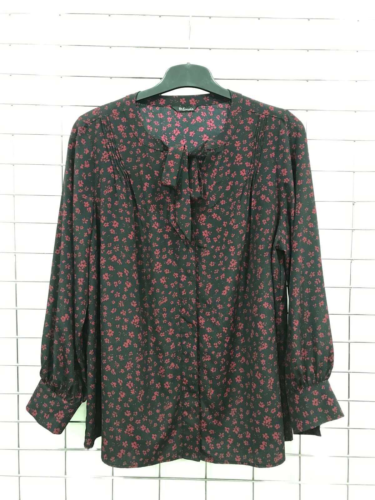 Myline-Yakası Fiyonk Detaylı Bluz-Büyük Beden Outlet-45913