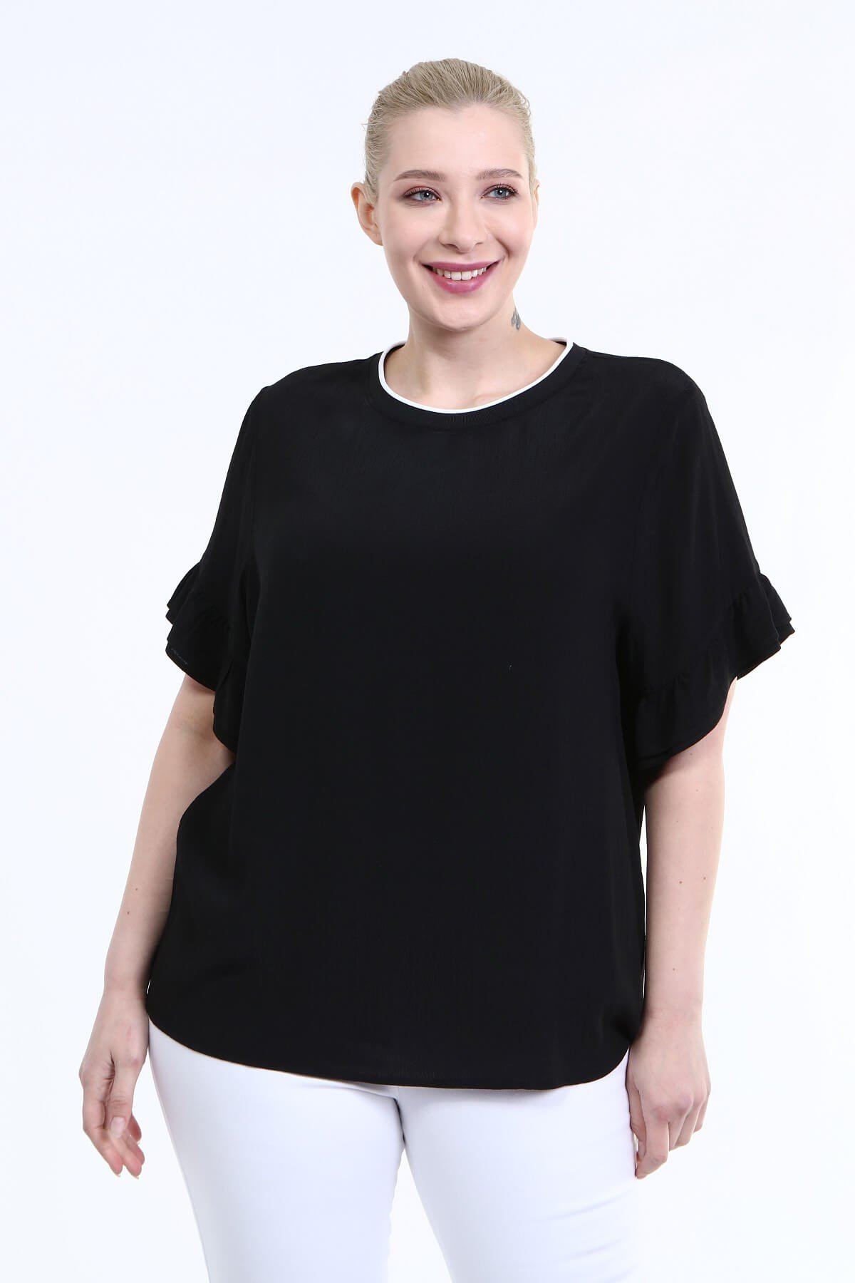 Yakası Ribana Detay Bluz