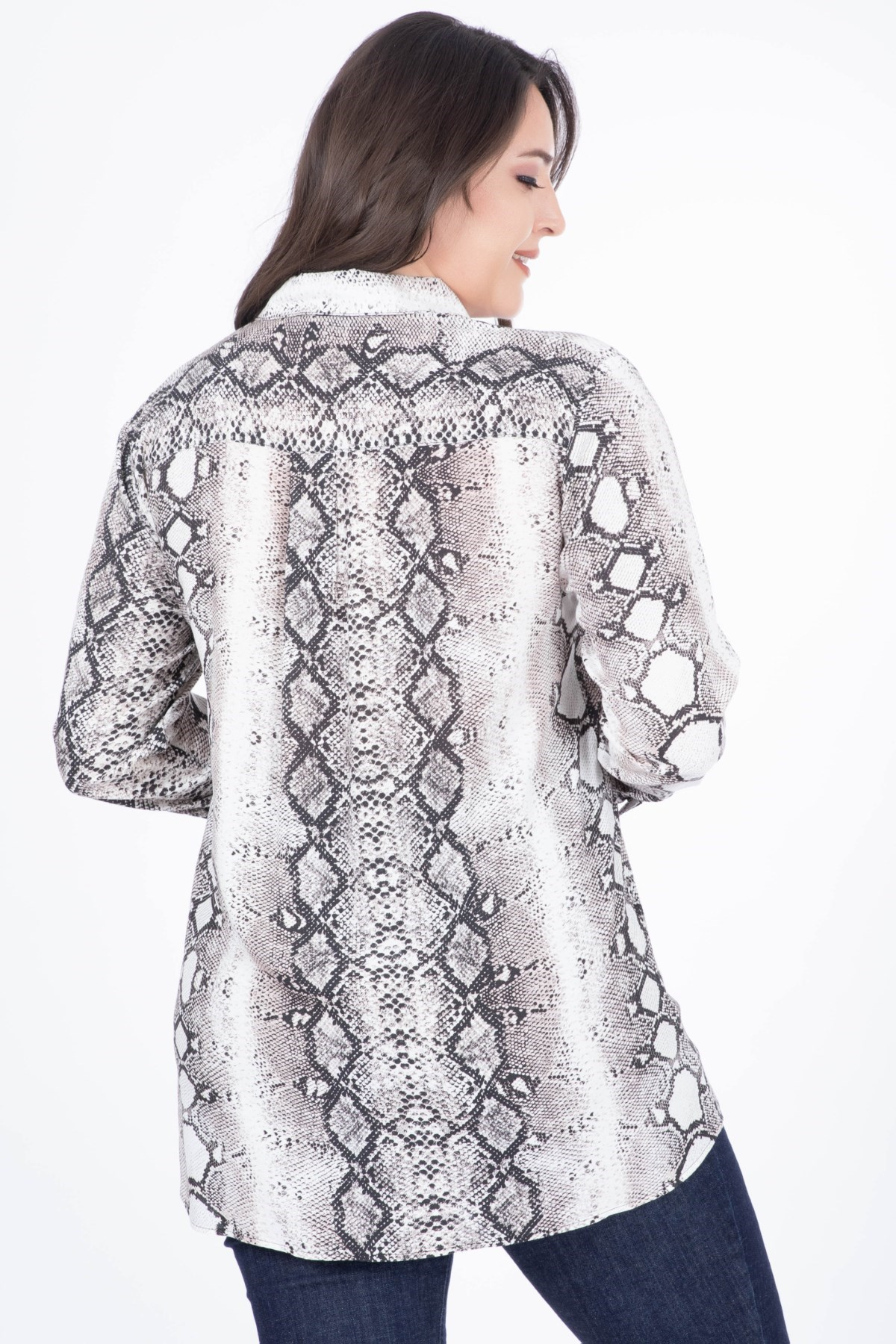 MYLINE-Yılan Desenli Gömlek-Gömlek-34442