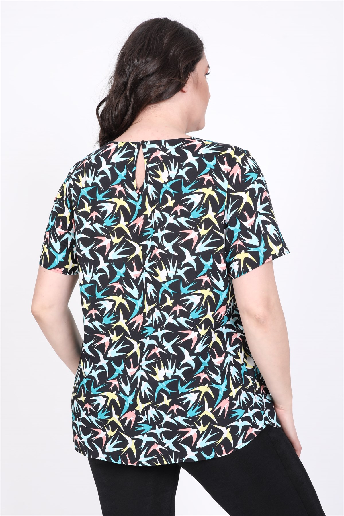 Myline-Yuvarlak Yakalı Bluz-Büyük Beden Bluz-45512