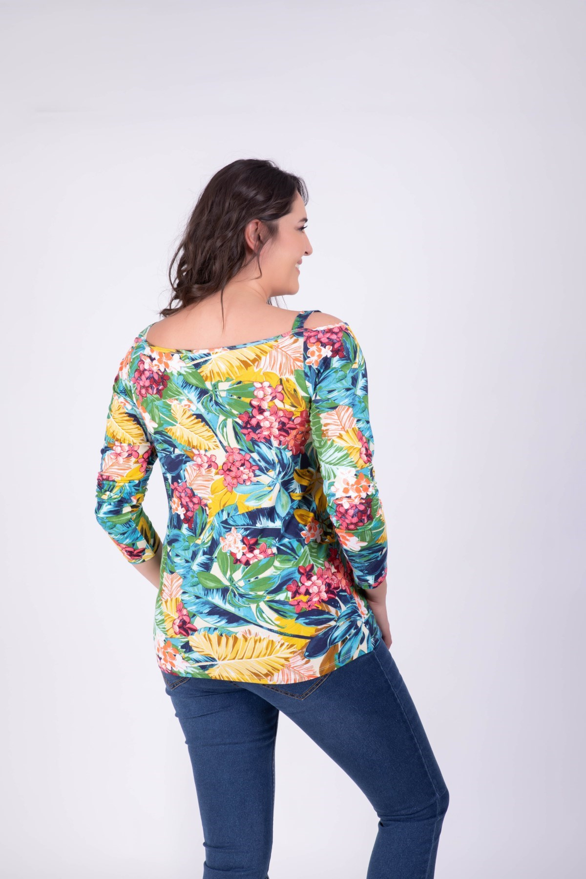 Omuz Çerçeveli Renkli BluzMYLINE34405