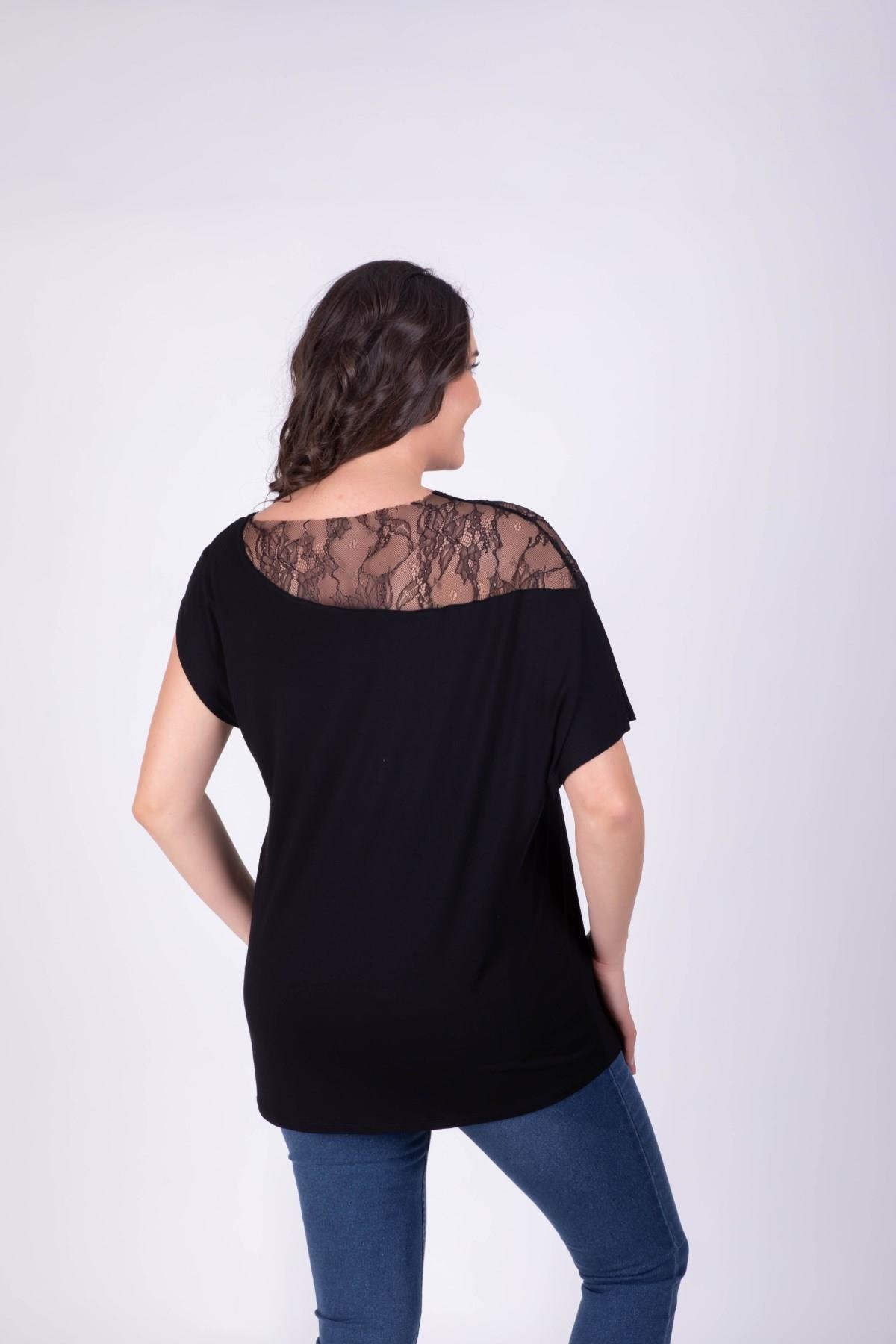 Omuzu Dantel BluzMYLINE34300