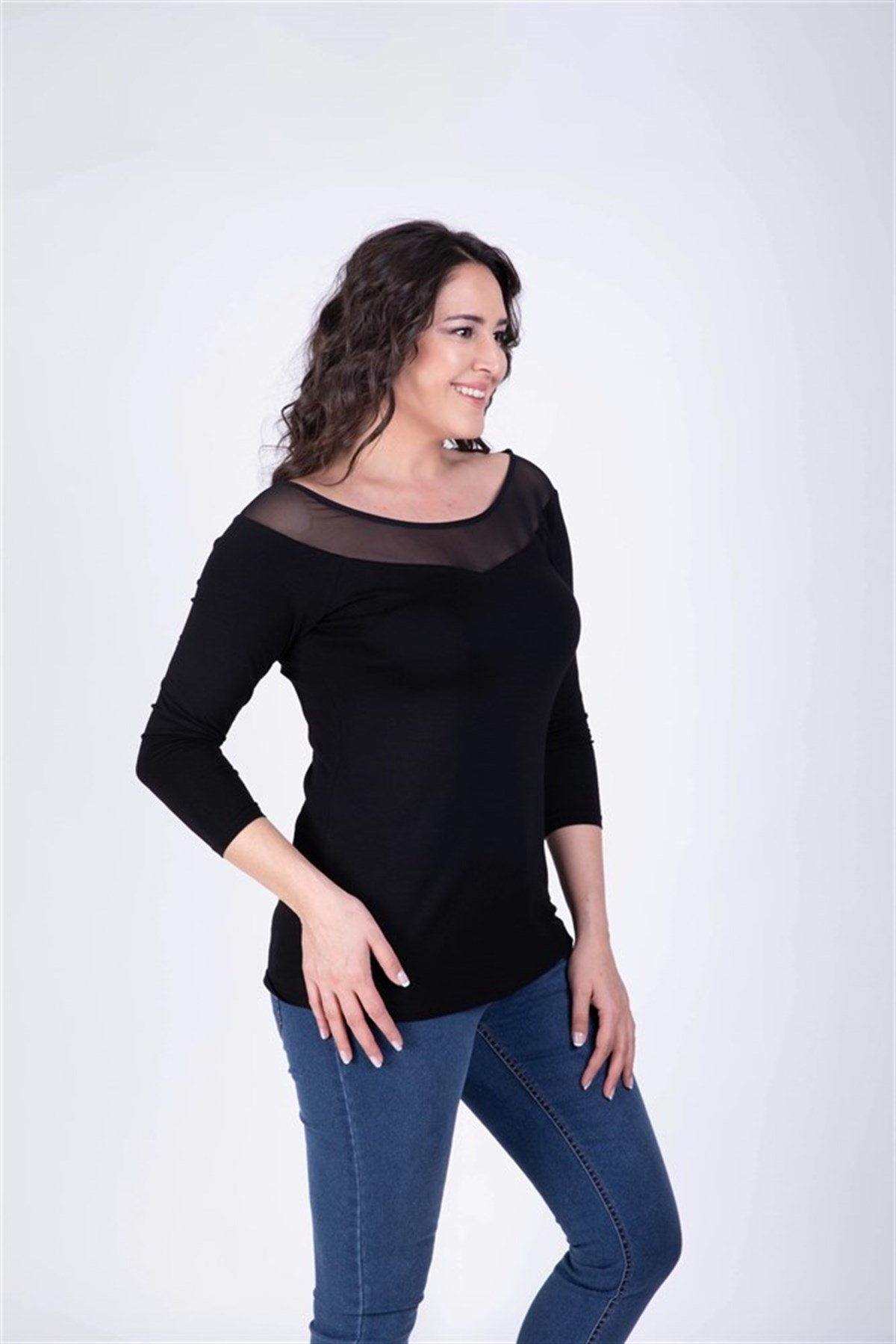 Omuzu Tül BluzMYLINE34290